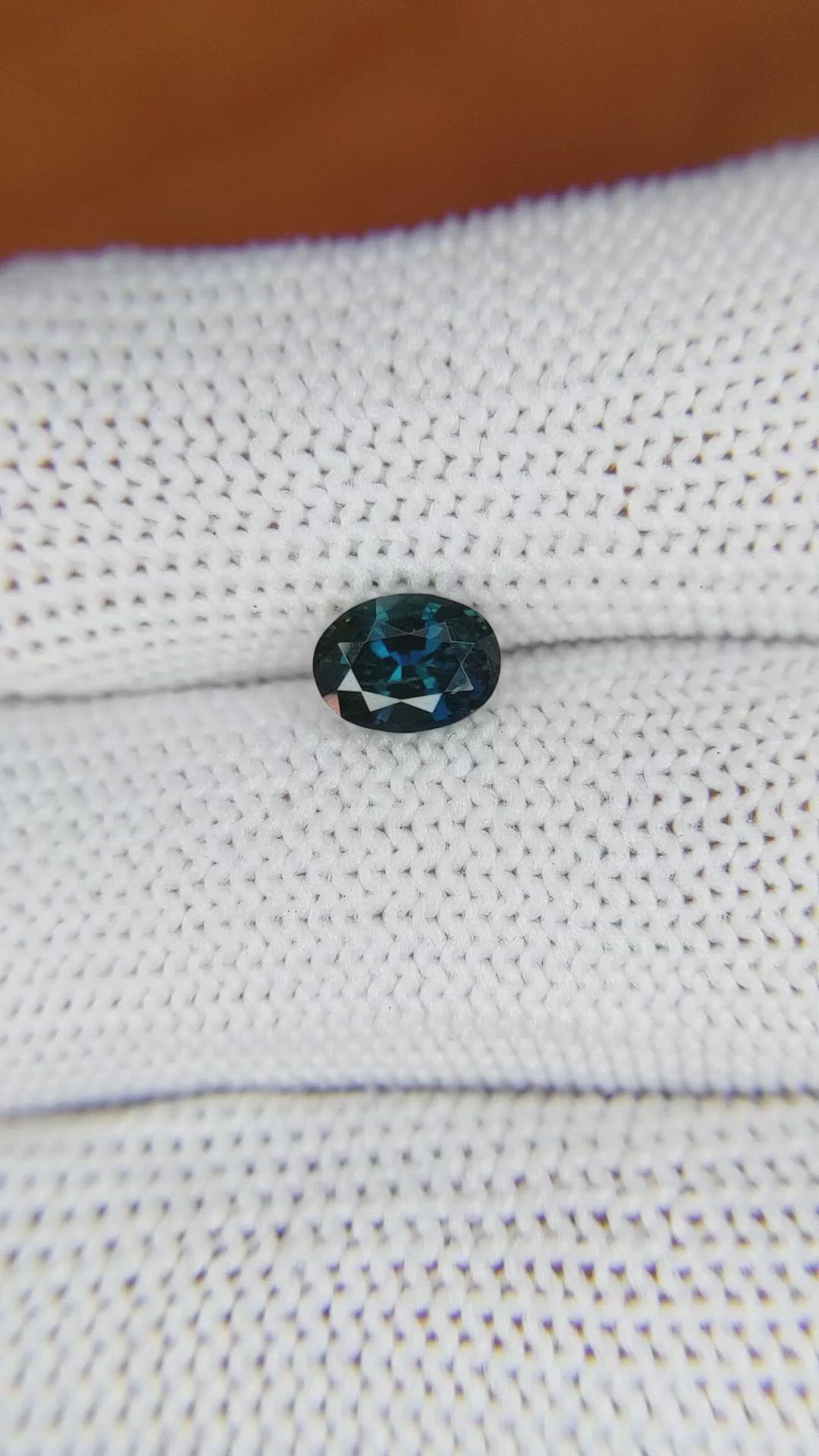 1.14 Ct. Greenish Blue Sapphire from Madagascar Size Video