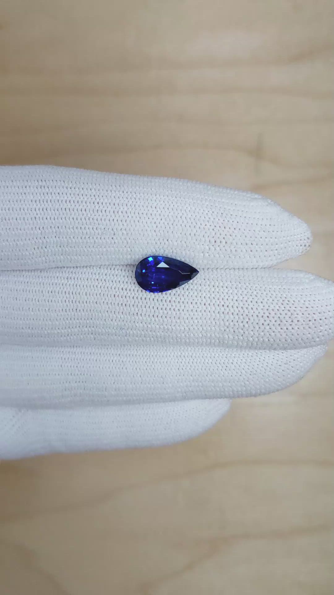 3.29 Ct. Blue Sapphire from Ceylon (Sri Lanka) Size Video