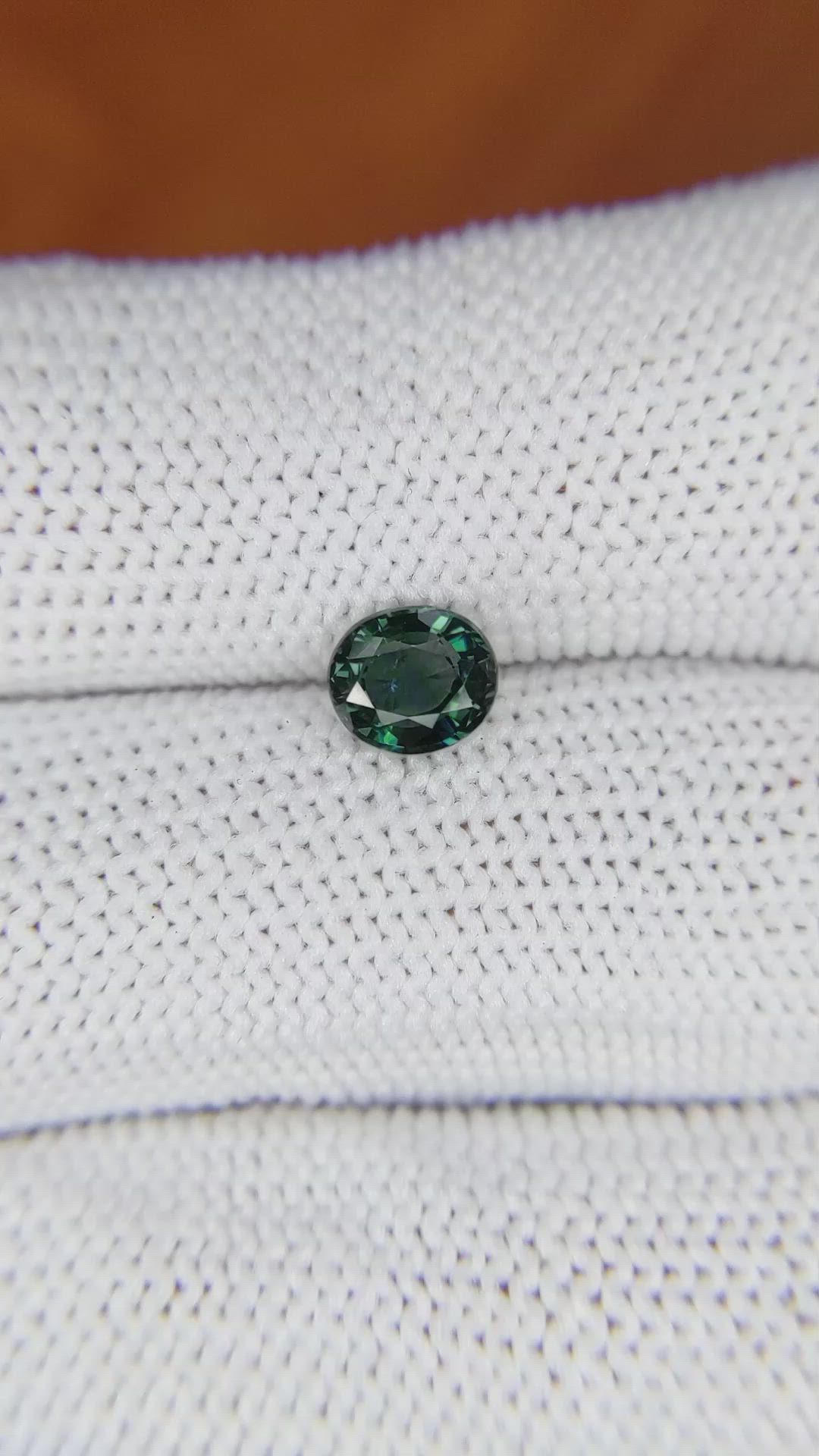 0.97 Ct. Bluish Green Sapphire from Madagascar Size Video