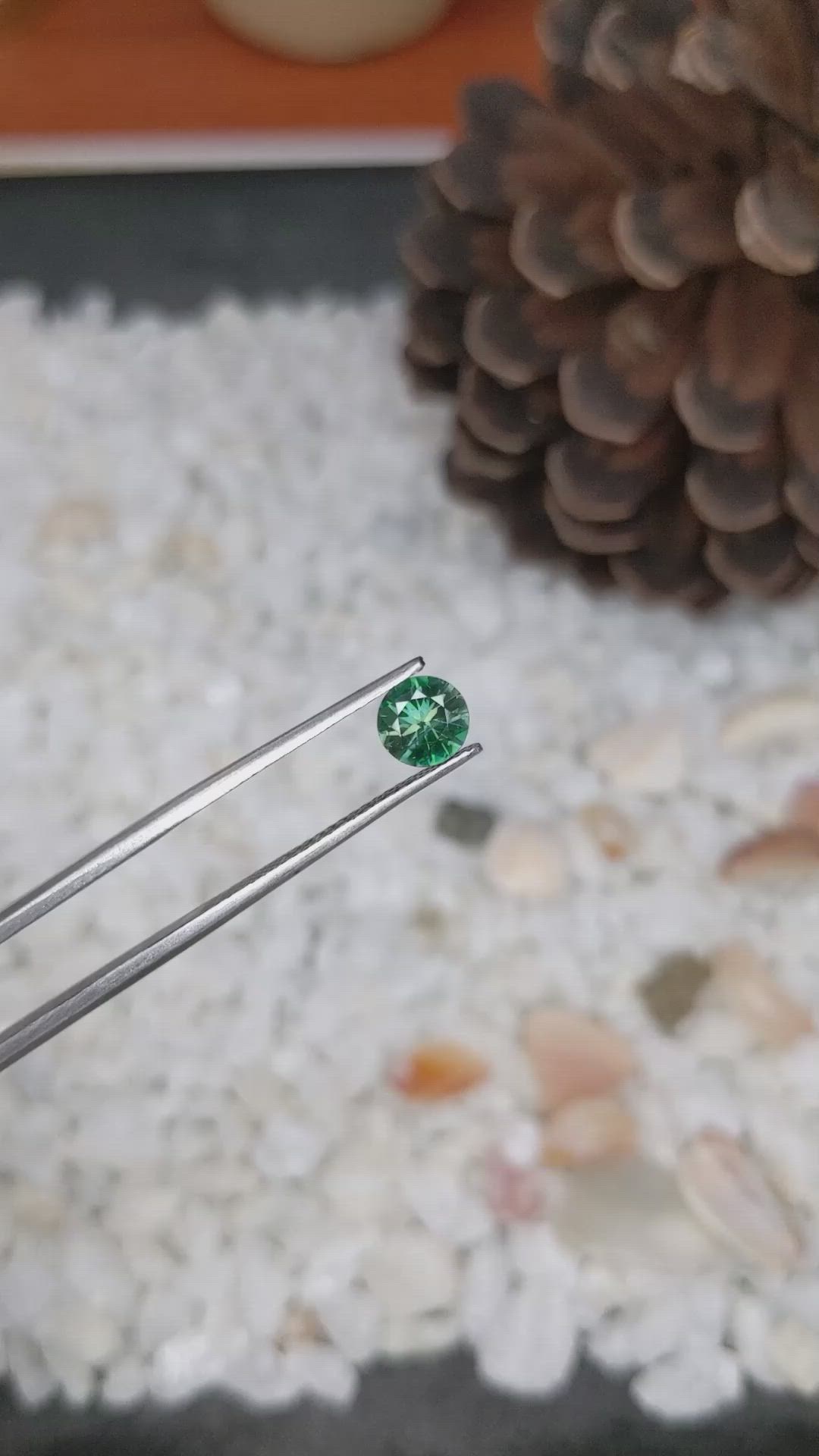 0.79 Ct. Bluish Green Sapphire from Madagascar Size Video