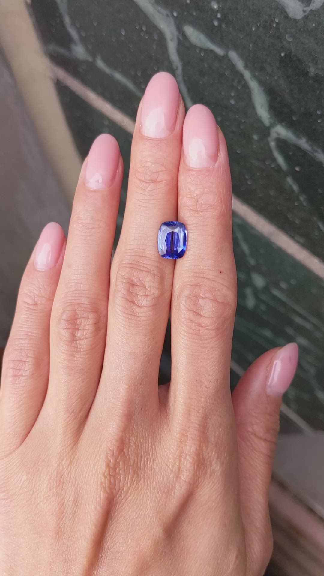 3.08 Ct. Blue Sapphire from Ceylon (Sri Lanka) Size Video