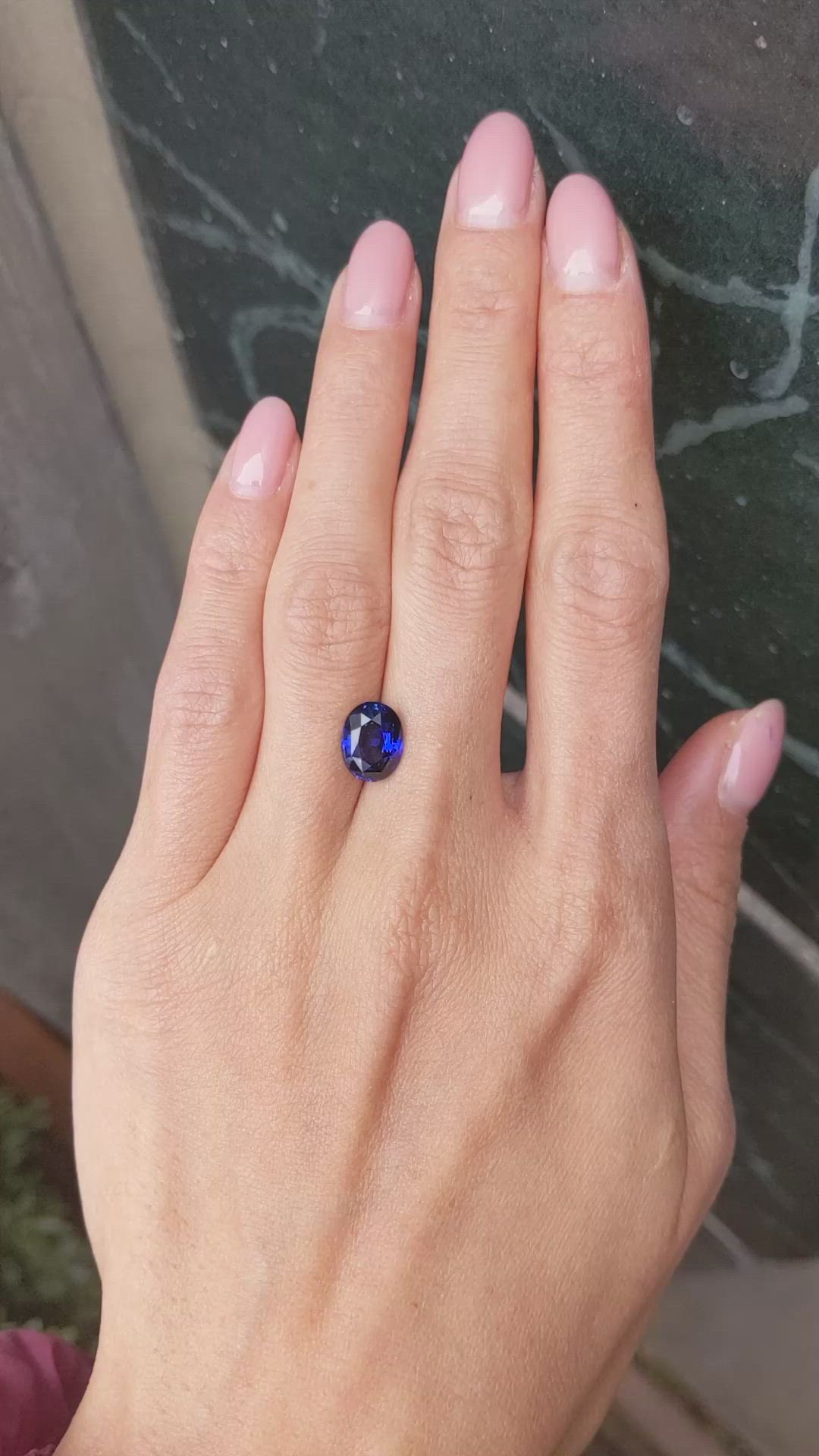 3.09 Ct. Blue Sapphire from Ceylon (Sri Lanka) Size Video