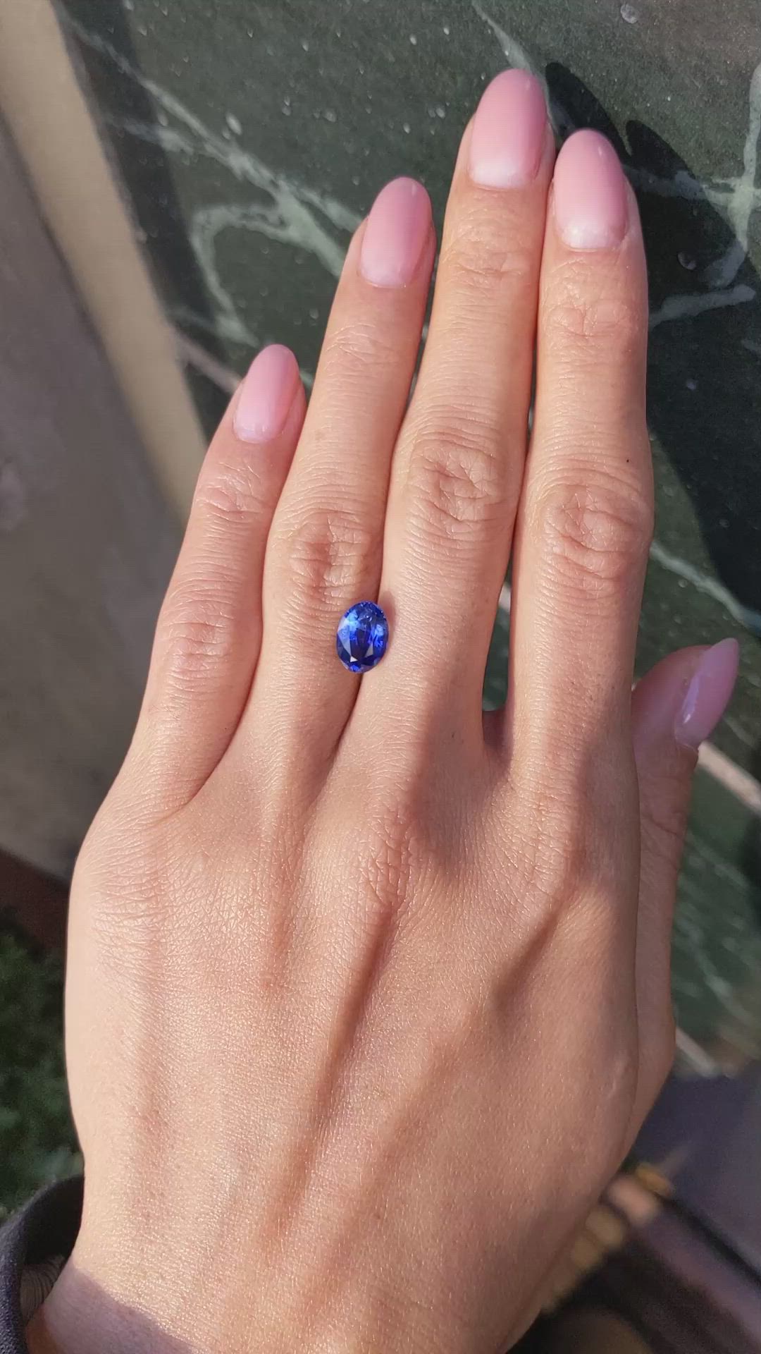 3.02 Ct. Blue Sapphire from Ceylon (Sri Lanka) Size Video