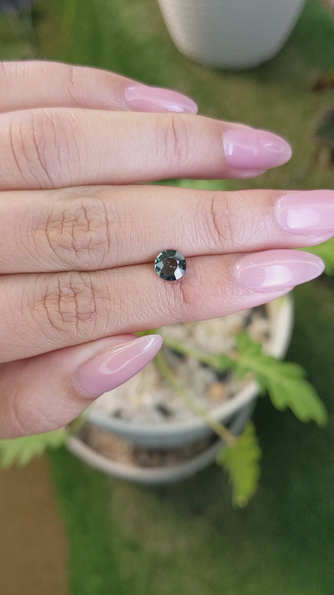 0.86 Ct. Bluish Green Sapphire from Madagascar Size Video