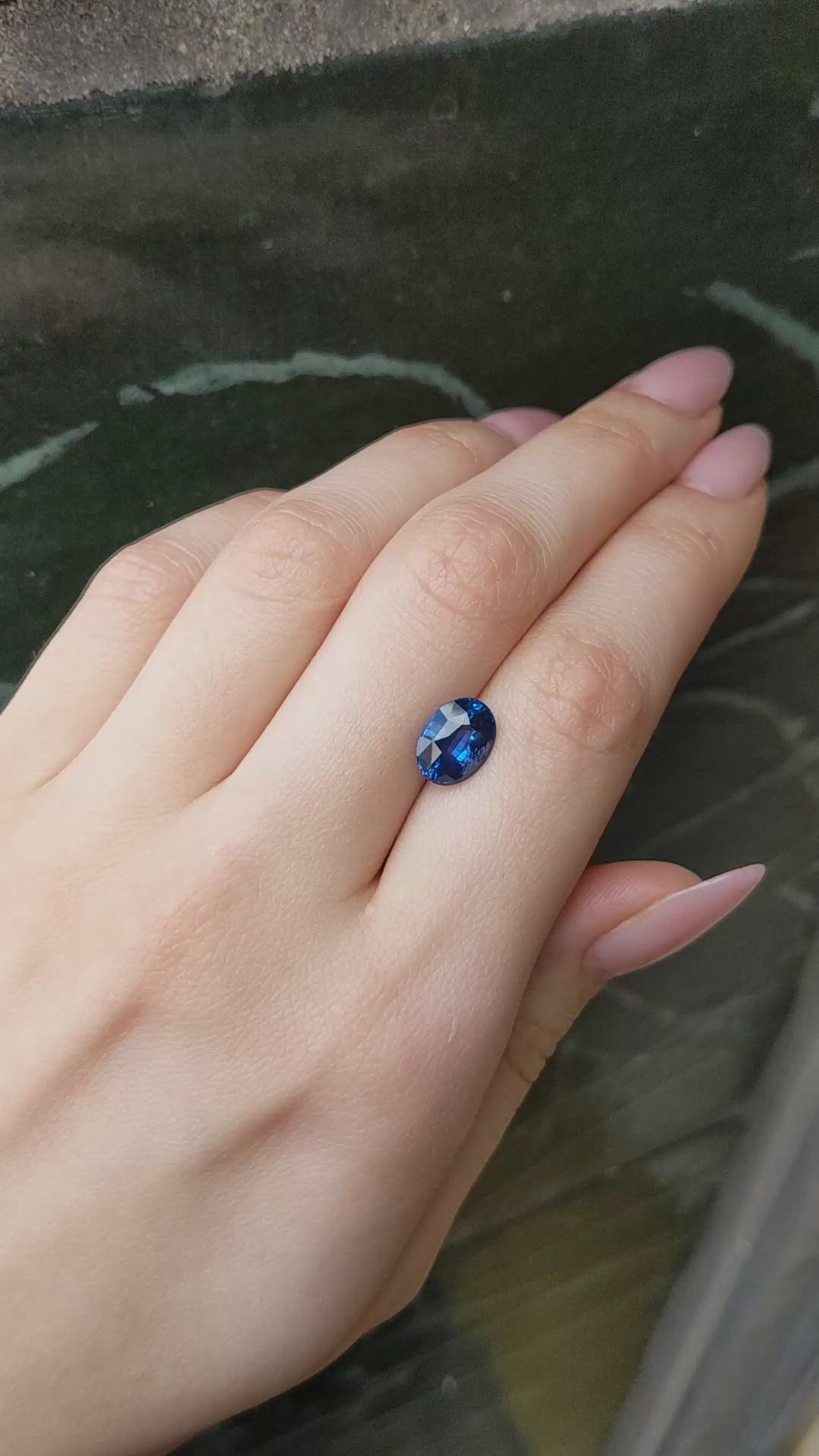 3.41 Ct. Blue Sapphire from Ceylon (Sri Lanka) Size Video