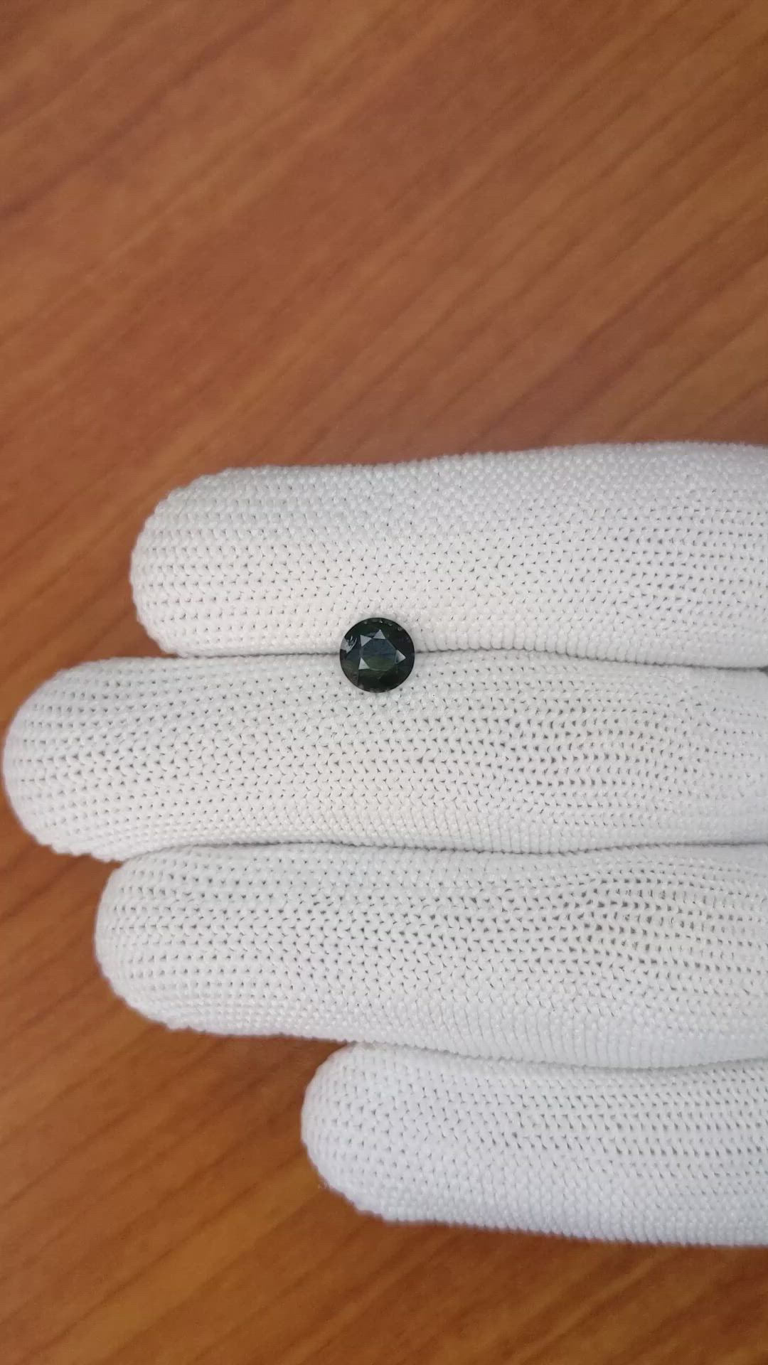 0.91 Ct. Bluish Green Sapphire from Madagascar Size Video