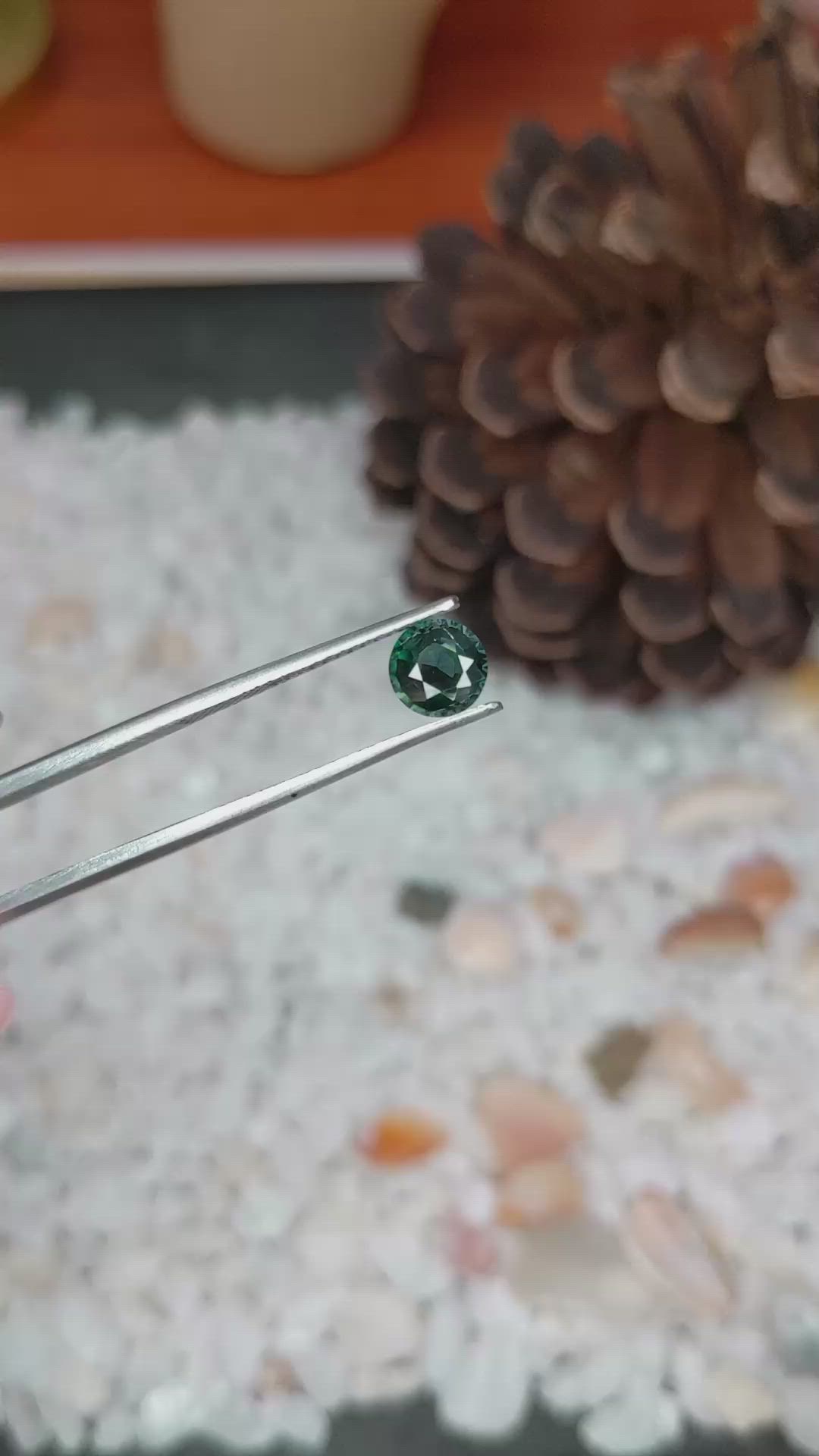 0.91 Ct. Bluish Green Sapphire from Madagascar Size Video