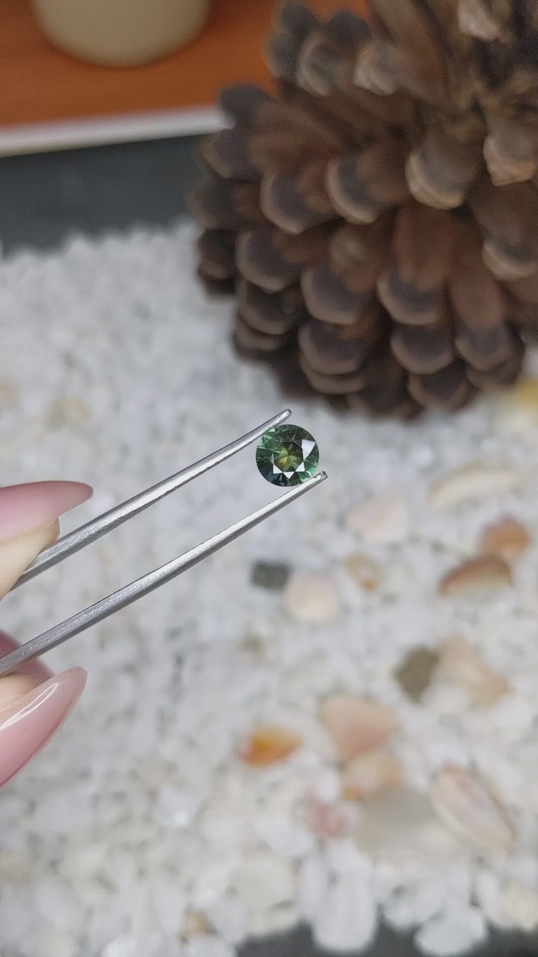 0.75 Ct. Green Sapphire from Madagascar Size Video