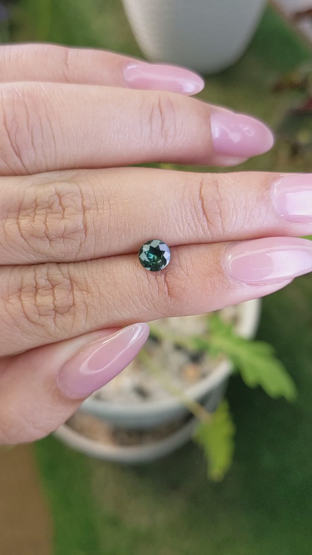 0.68 Ct. Bluish Green Sapphire from Madagascar Size Video