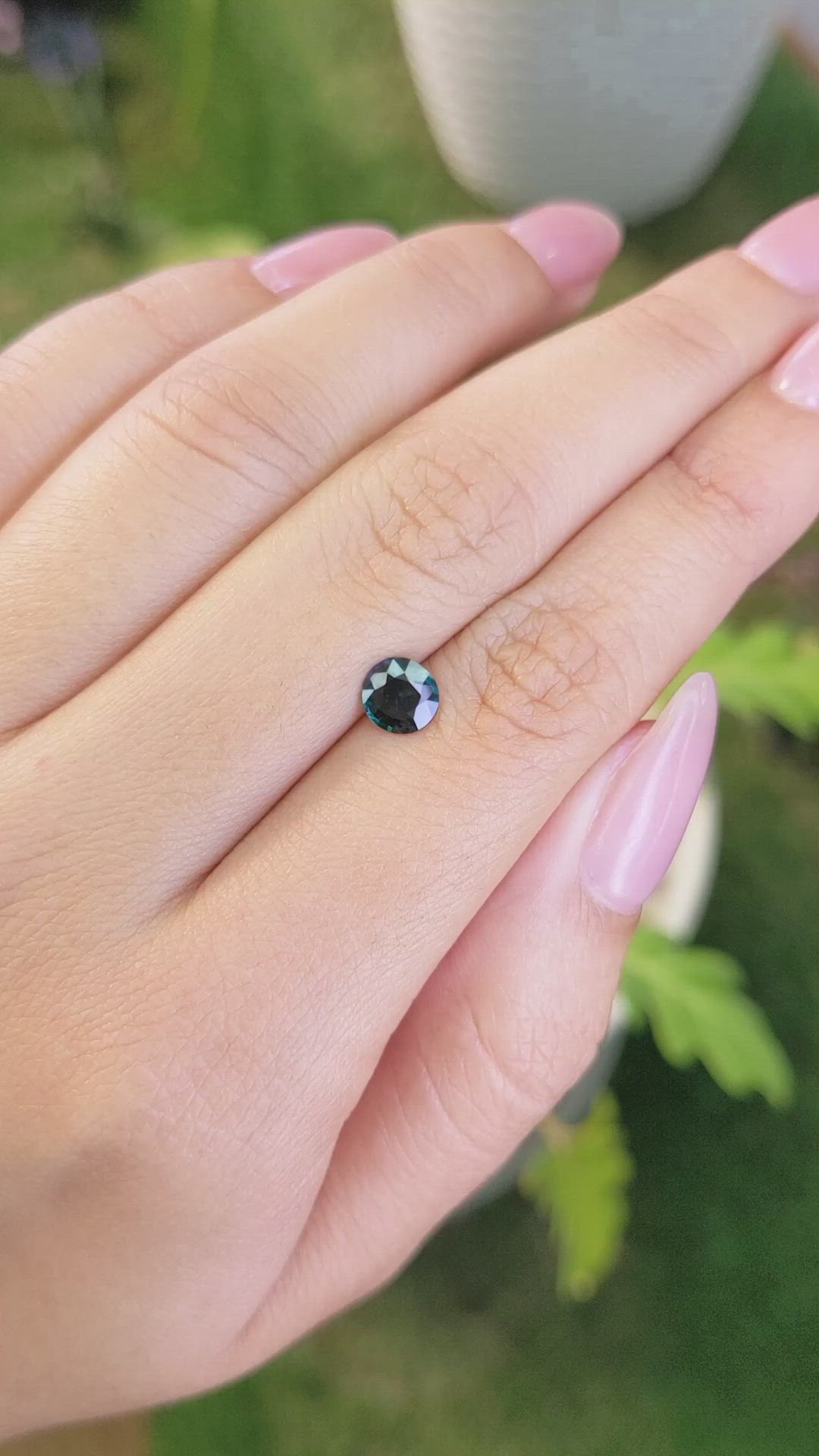 0.75 Ct. Greenish Blue Sapphire from Madagascar Size Video