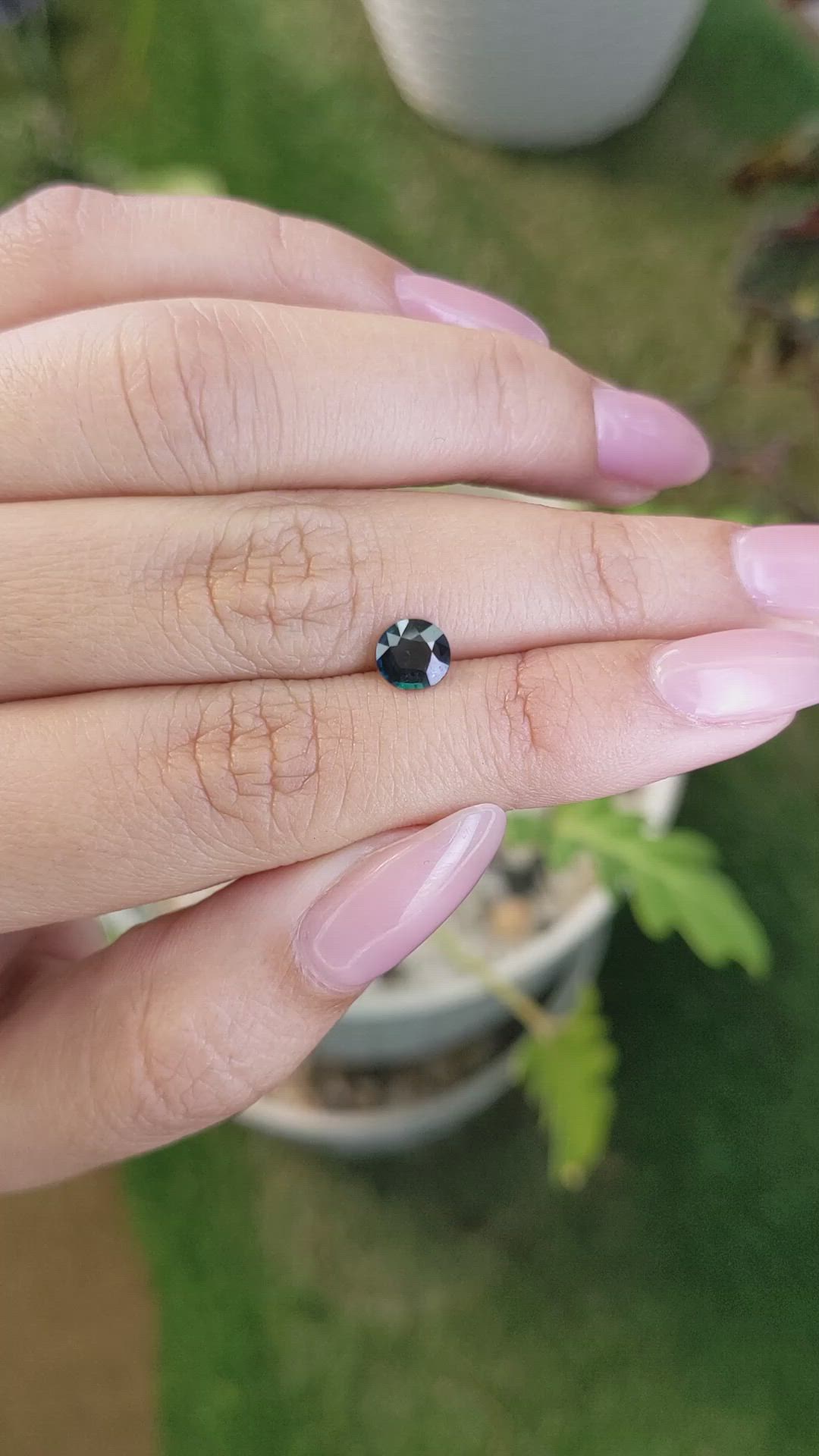 0.75 Ct. Greenish Blue Sapphire from Madagascar Size Video
