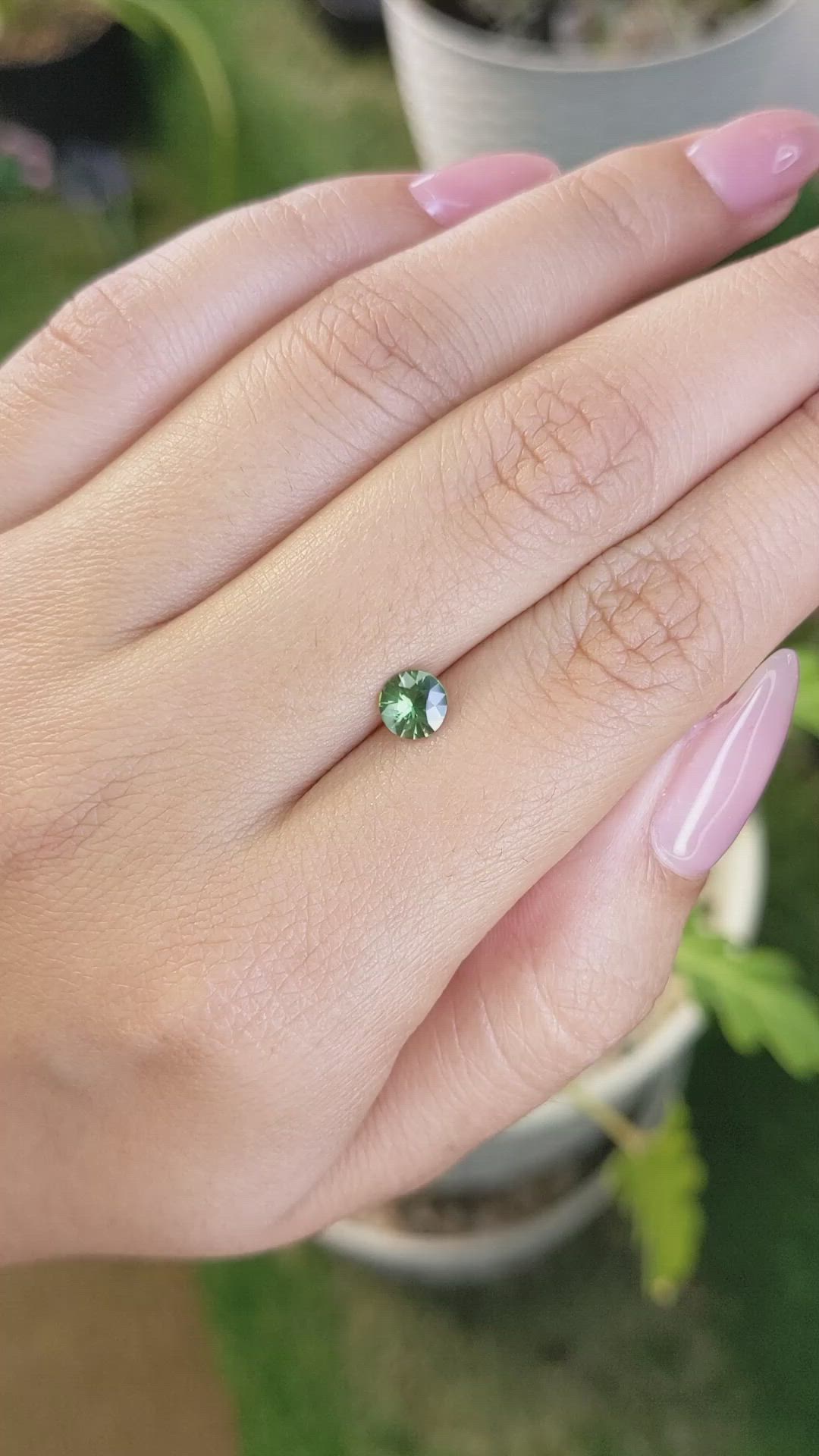 0.60 Ct. Green Sapphire from Madagascar Size Video