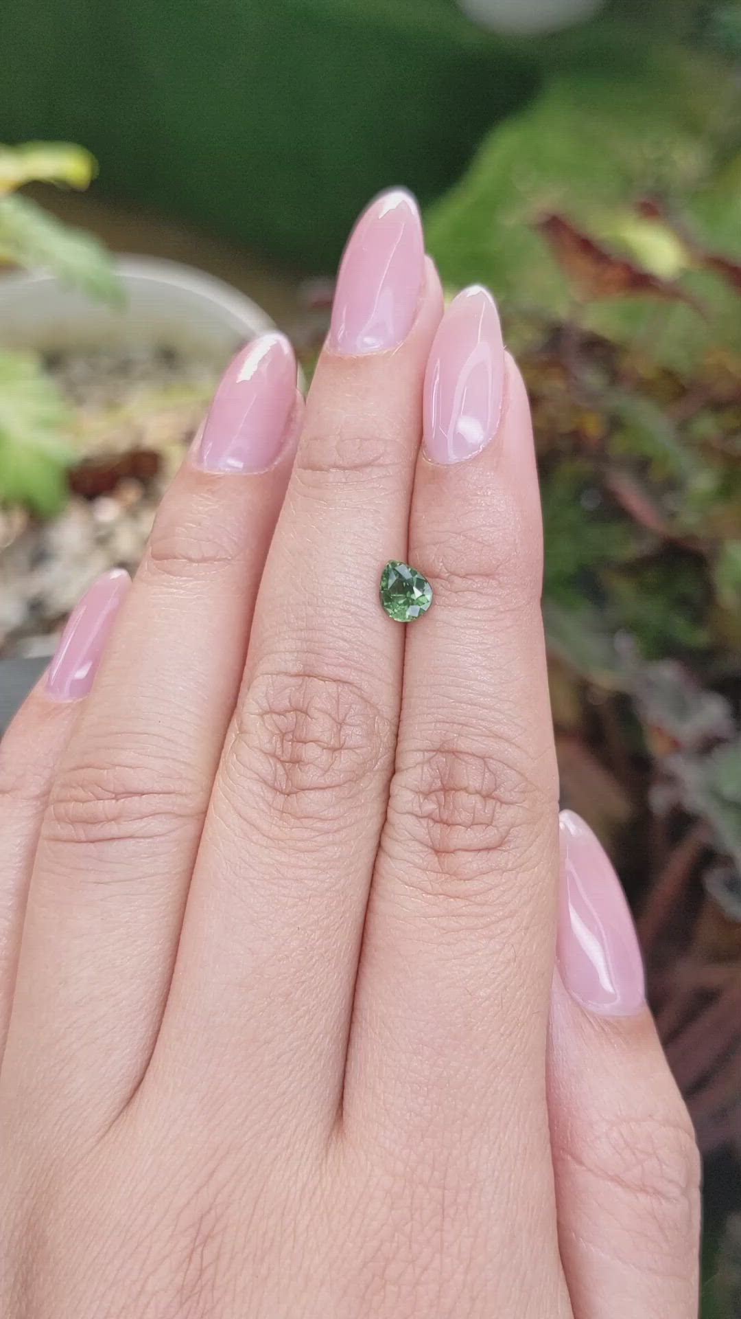 0.82 Ct. Green Sapphire from Madagascar Size Video