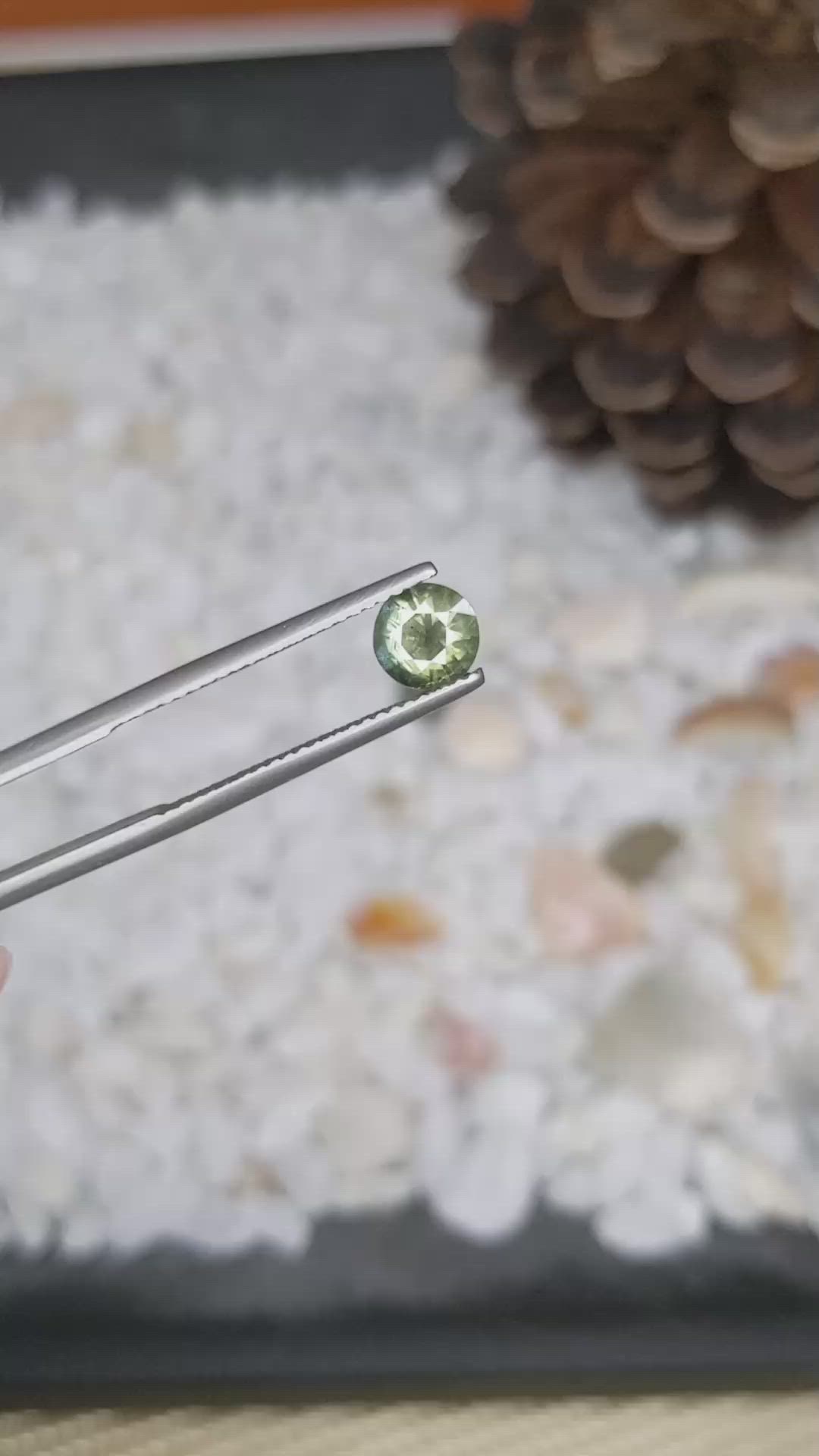 0.72 Ct. Yellowish Green Sapphire from Madagascar Size Video