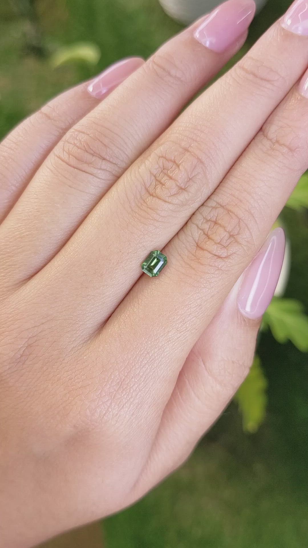 0.69 Ct. Green Sapphire from Madagascar Size Video