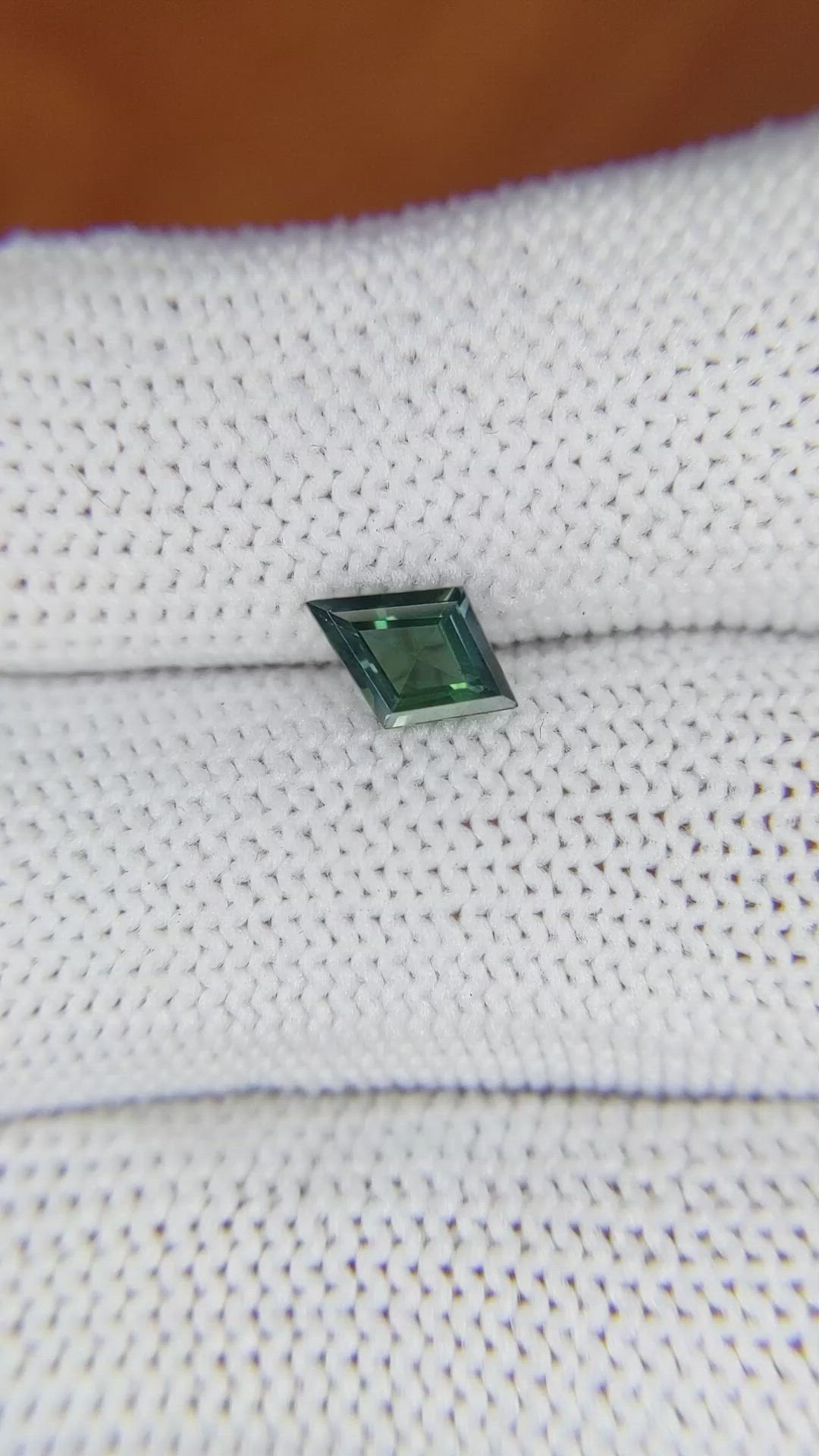 0.69 Ct. Bluish Green Sapphire from Madagascar Size Video