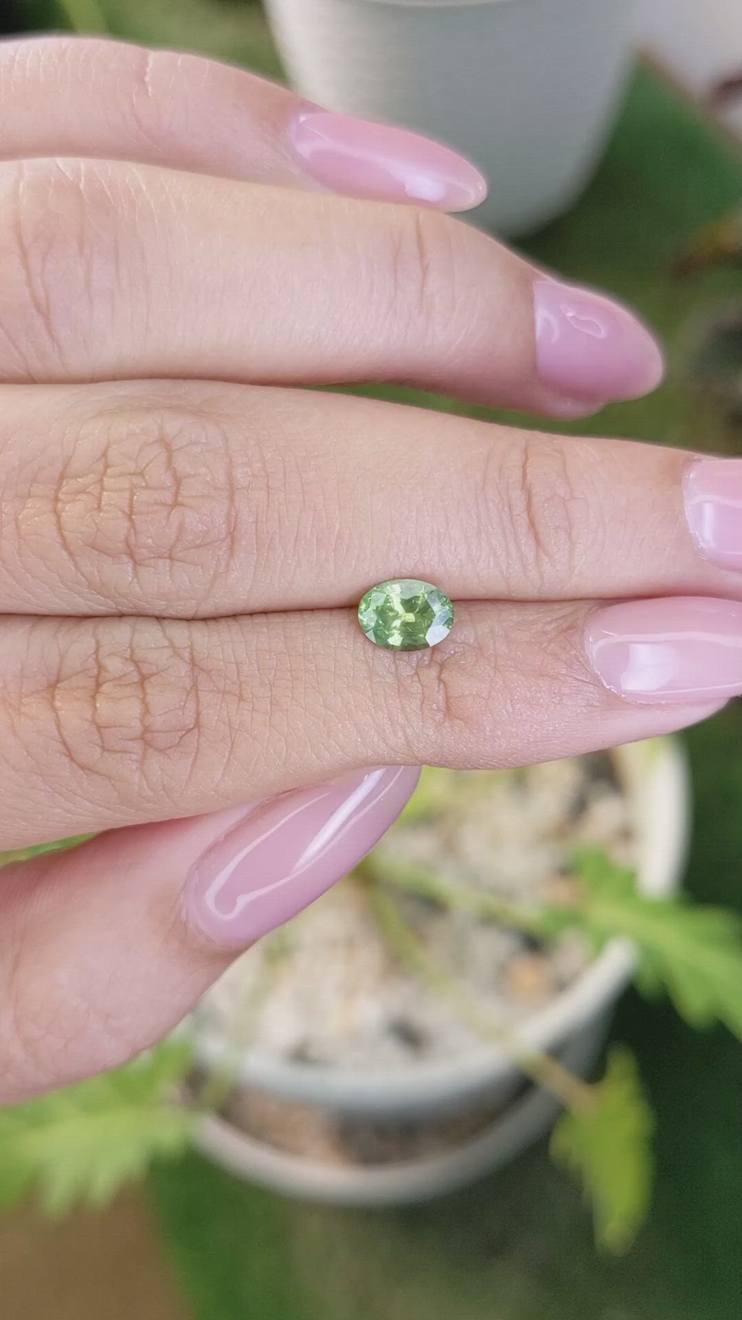 0.98 Ct. Yellowish Green Sapphire from Madagascar Size Video