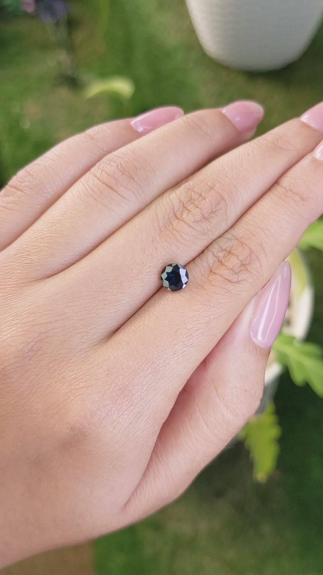 1.26 Ct. Greenish Blue Sapphire from Madagascar Size Video