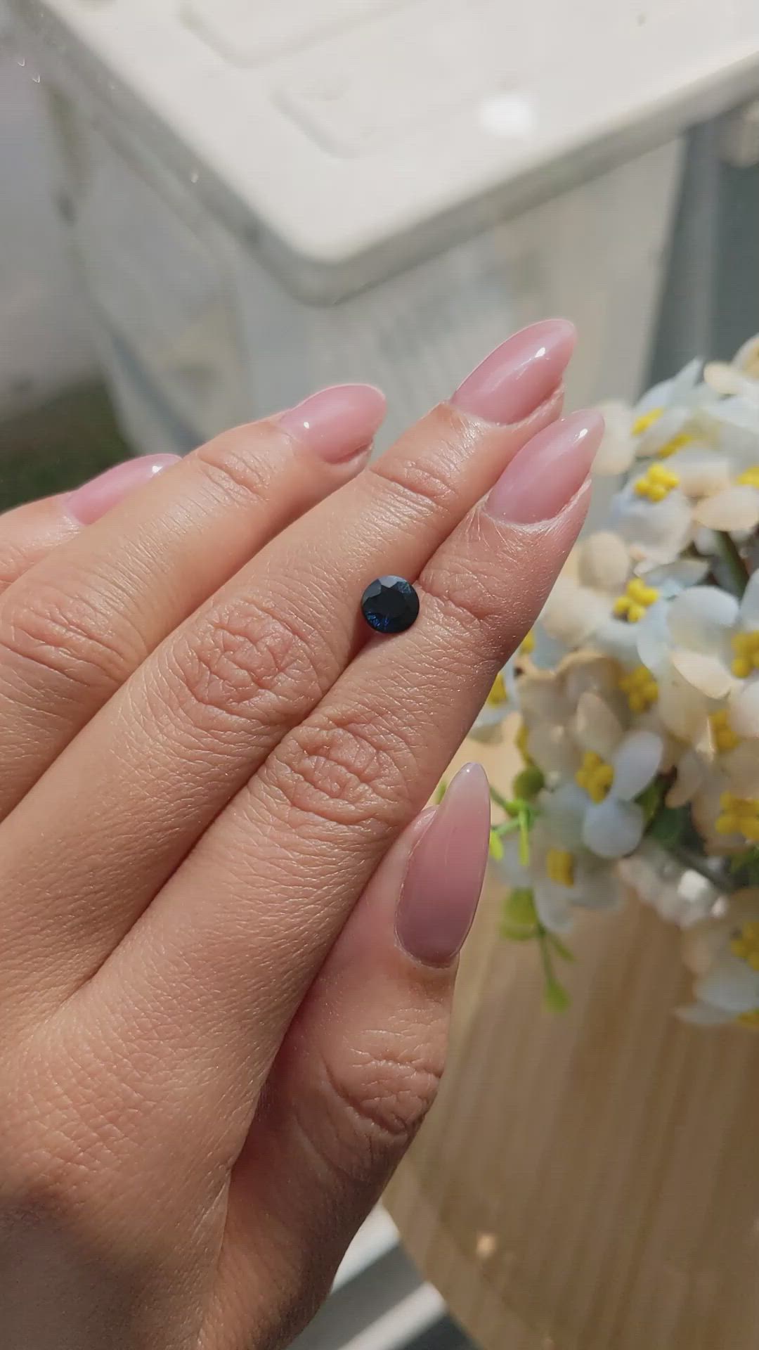 1.26 Ct. Greenish Blue Sapphire from Madagascar Size Video