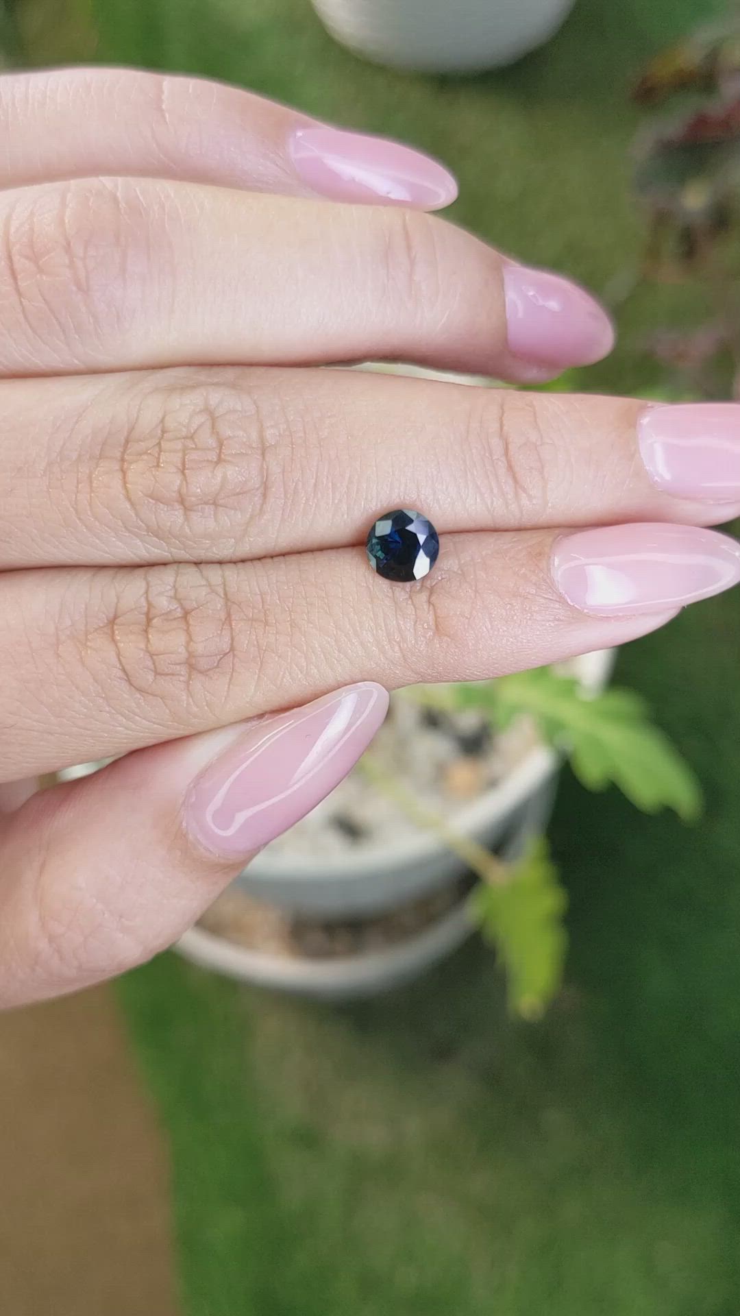 1.26 Ct. Greenish Blue Sapphire from Madagascar Size Video