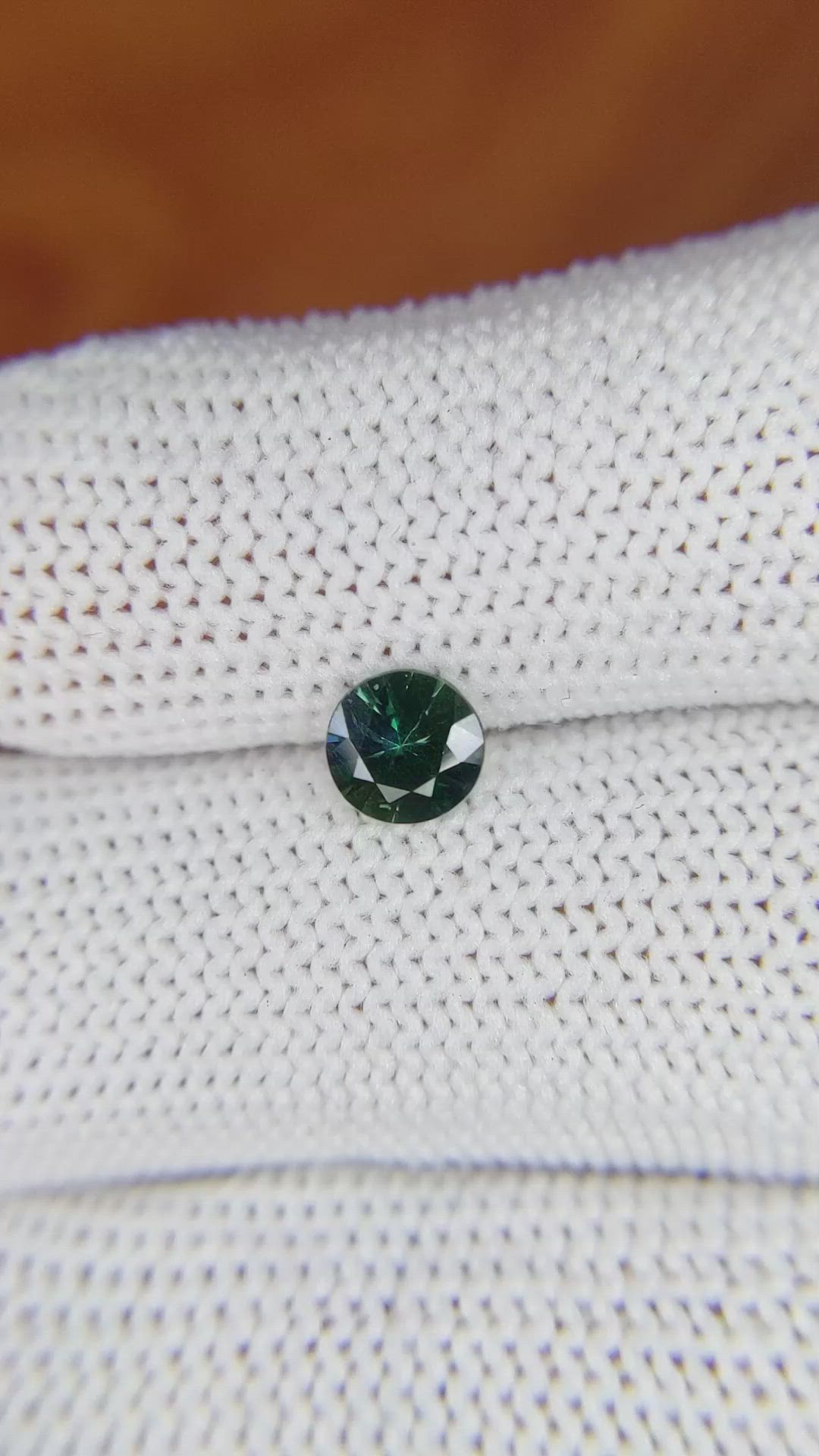 0.72 Ct. Bluish Green Sapphire from Madagascar Size Video