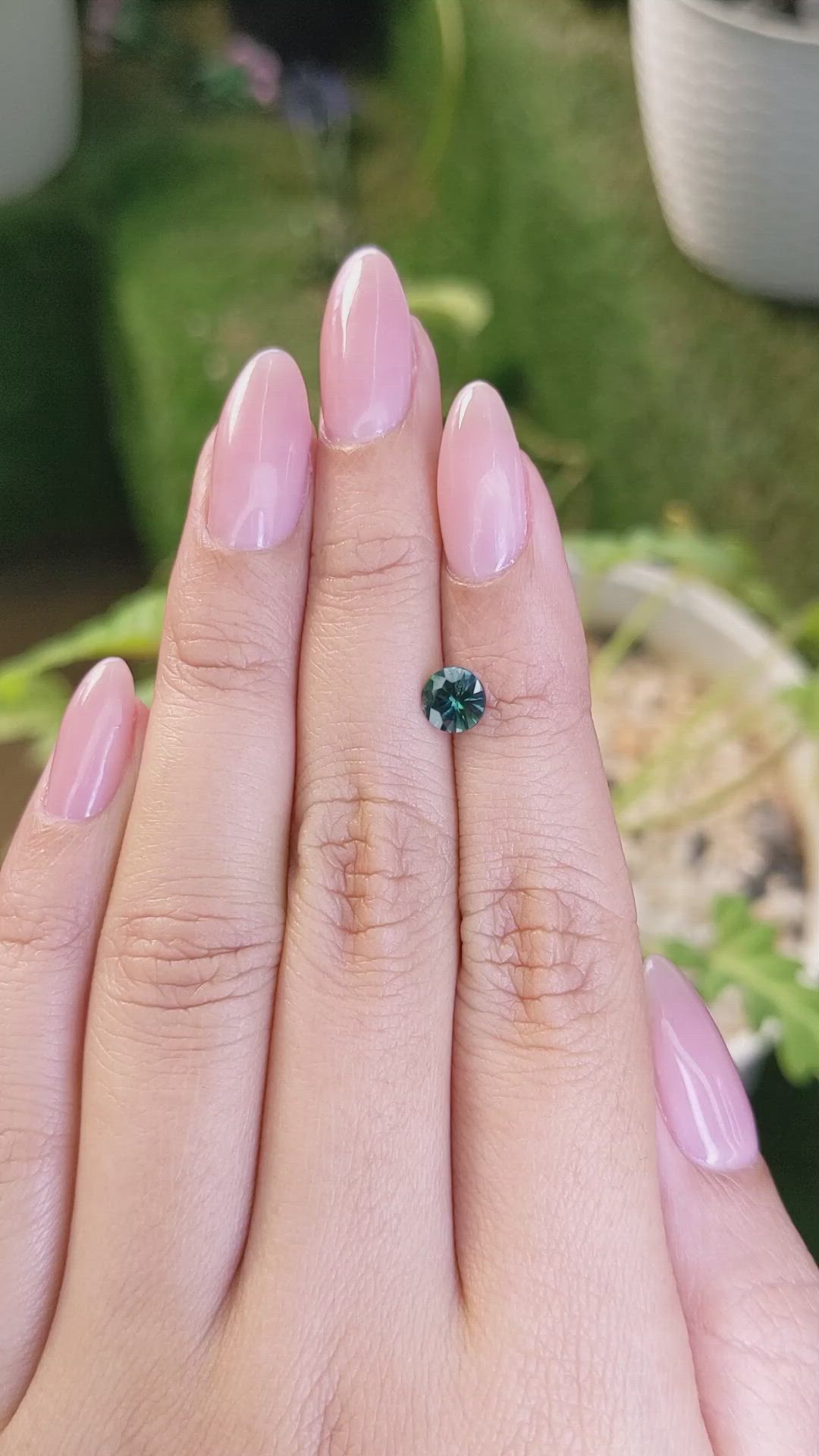 0.72 Ct. Bluish Green Sapphire from Madagascar Size Video