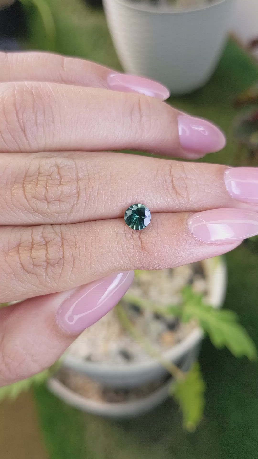 0.72 Ct. Bluish Green Sapphire from Madagascar Size Video