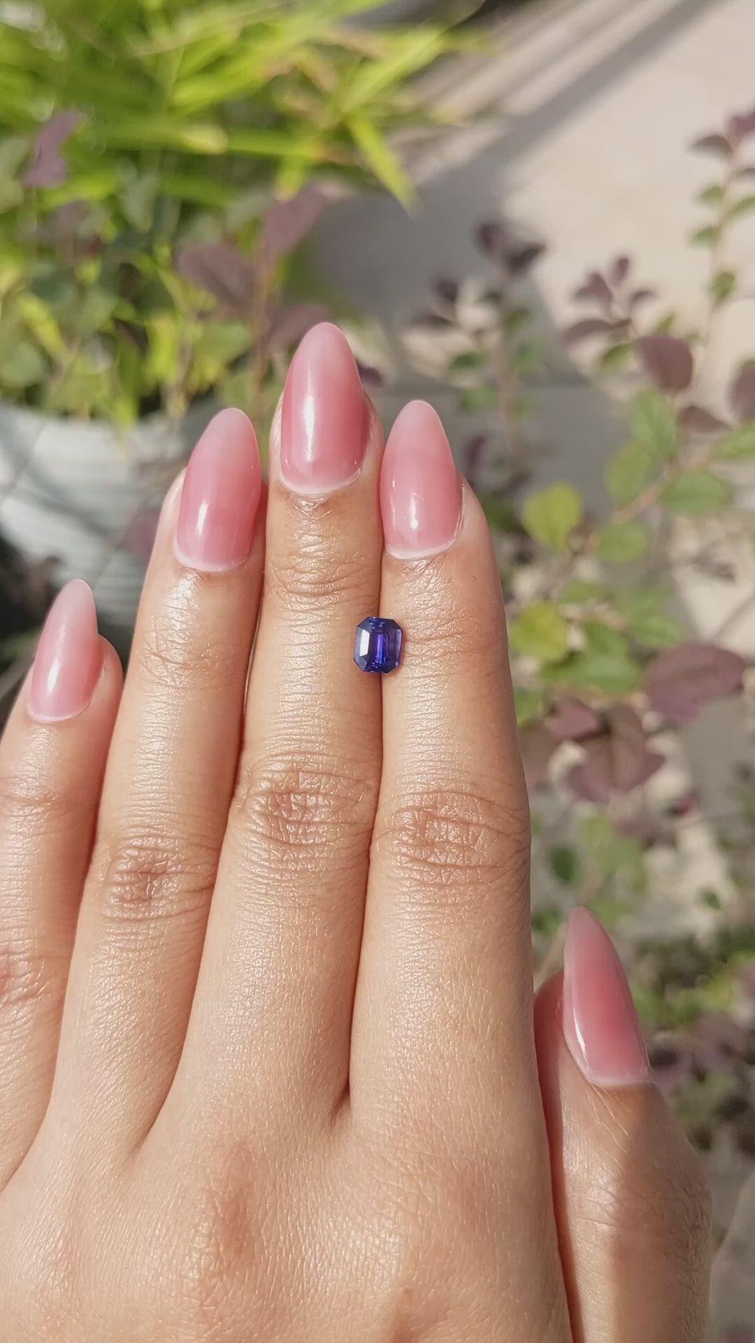 1.20 Ct. Bluish Purple Sapphire from Ceylon (Sri Lanka) Size Video