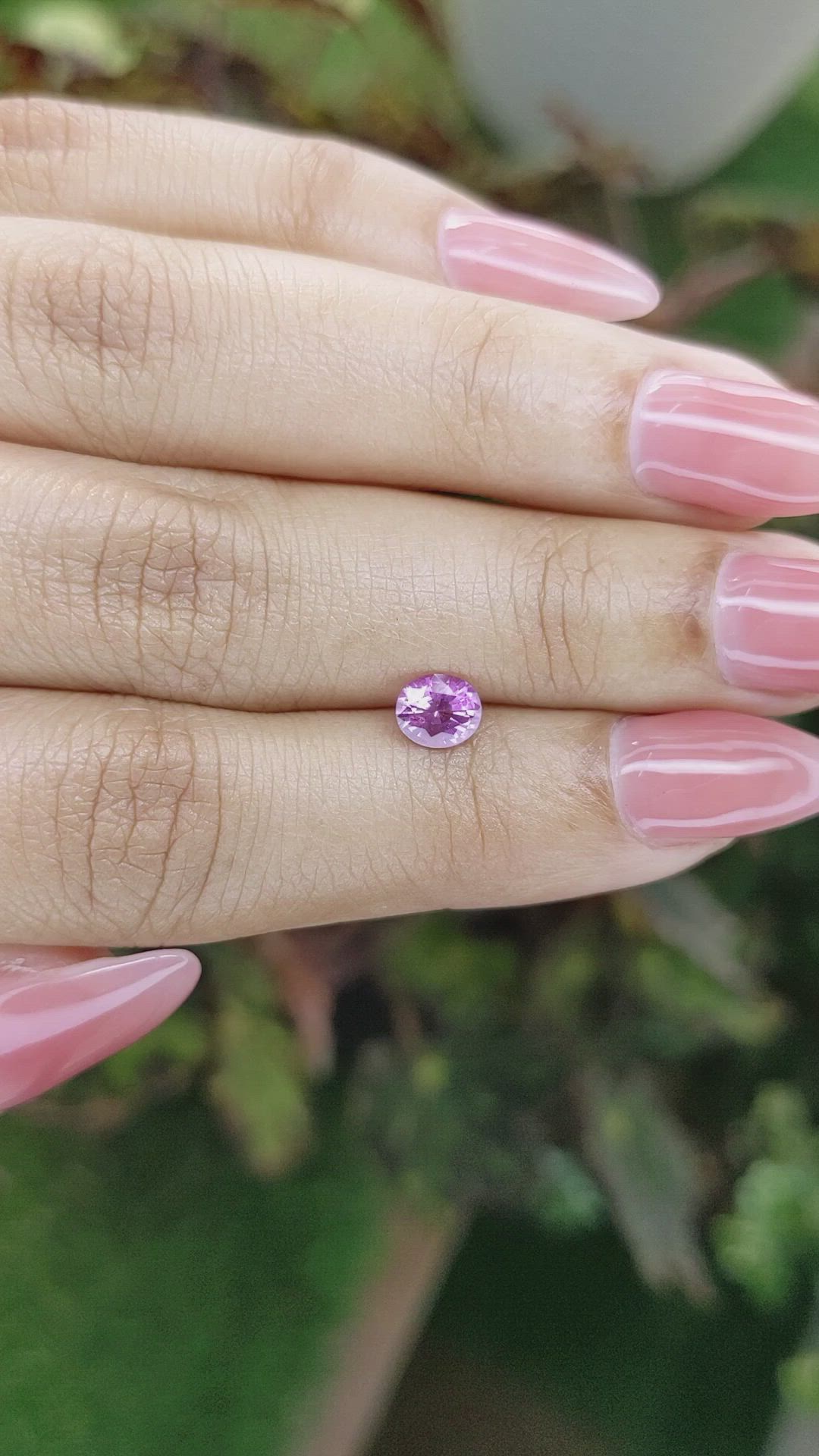 0.72 Ct. Purplish Pink Sapphire from Ceylon (Sri Lanka) Size Video