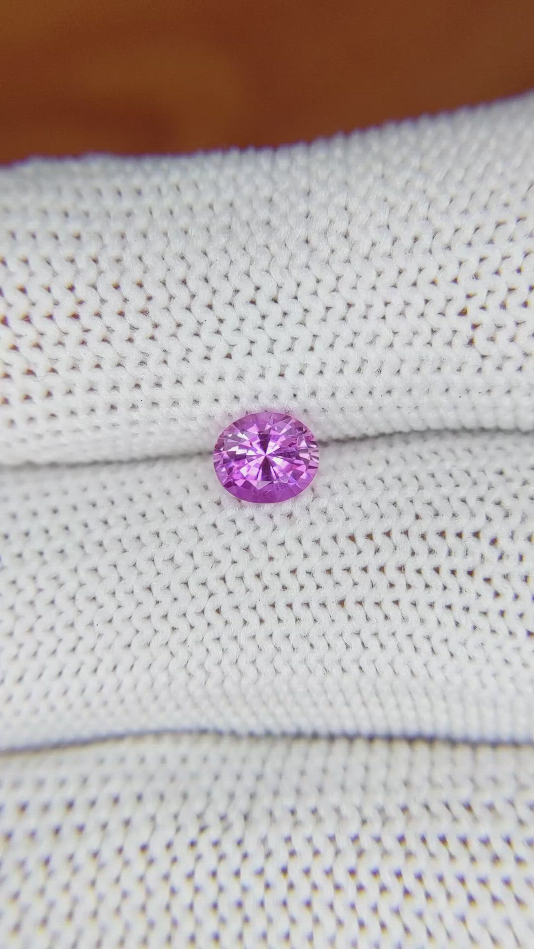 0.72 Ct. Purplish Pink Sapphire from Ceylon (Sri Lanka) Size Video