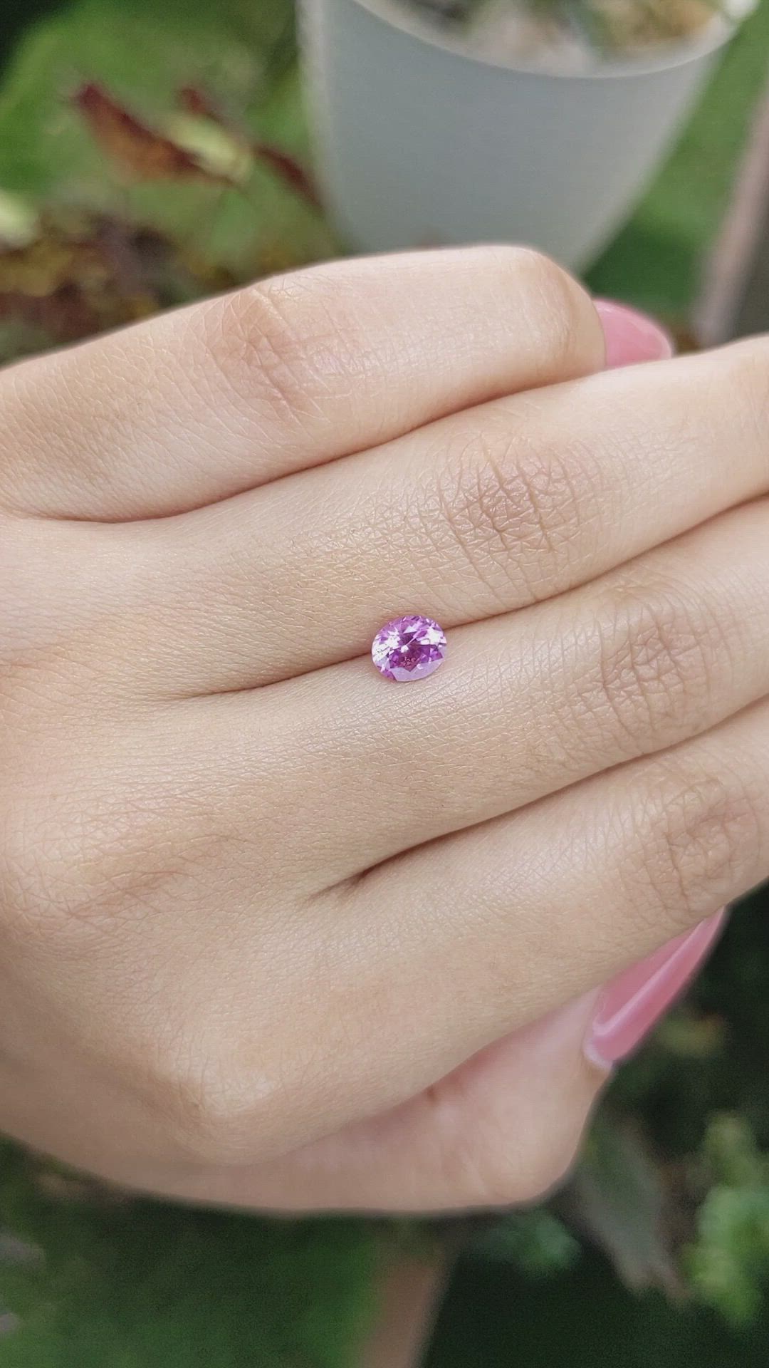 0.72 Ct. Purplish Pink Sapphire from Ceylon (Sri Lanka) Size Video