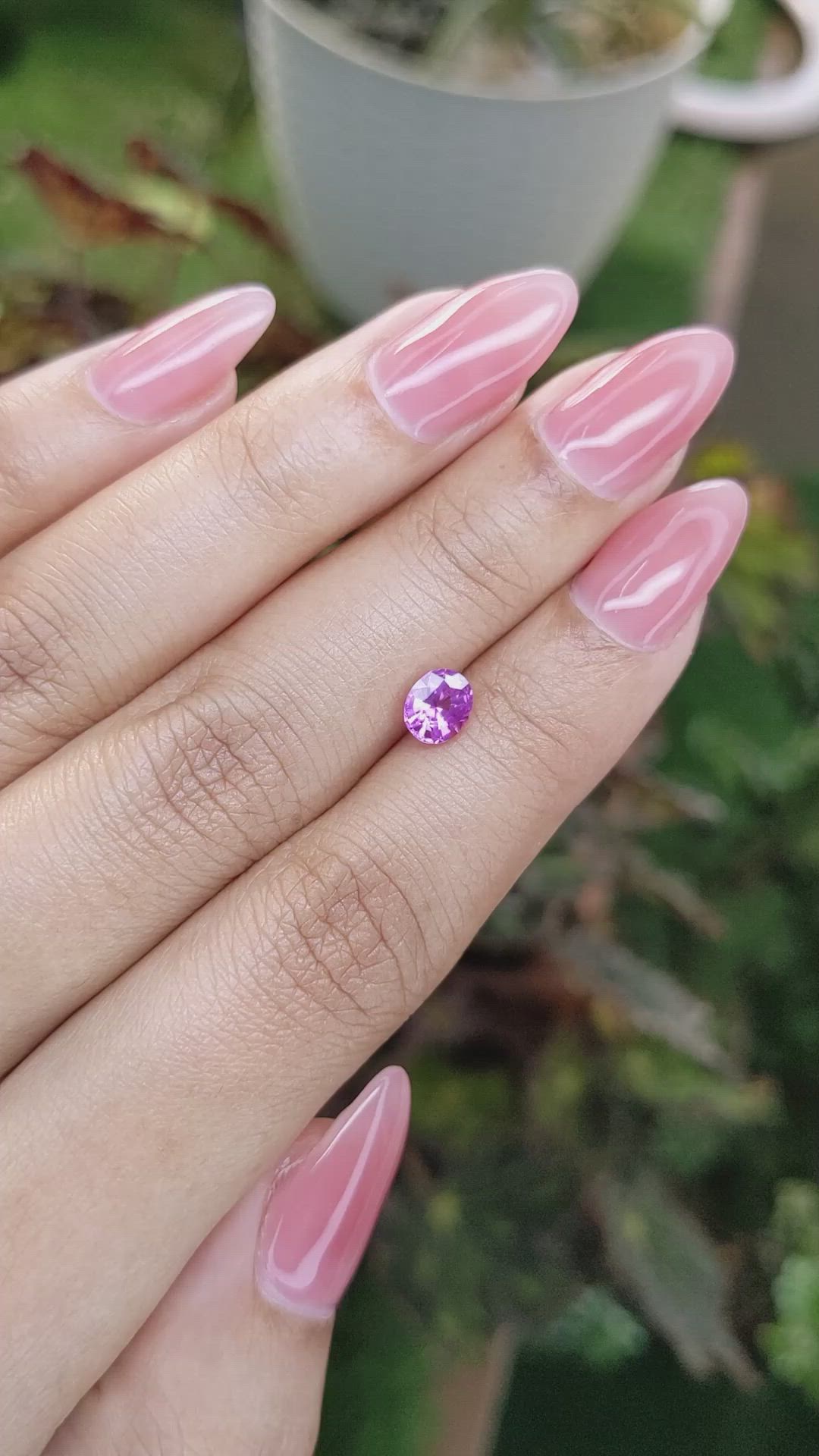0.85 Ct. Pinkish Purple Sapphire from Ceylon (Sri Lanka) Size Video