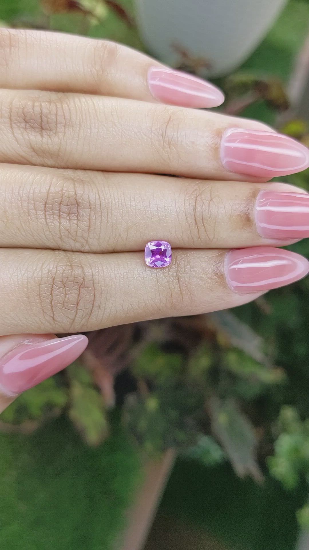 0.81 Ct. Pinkish Purple Sapphire from Ceylon (Sri Lanka) Size Video