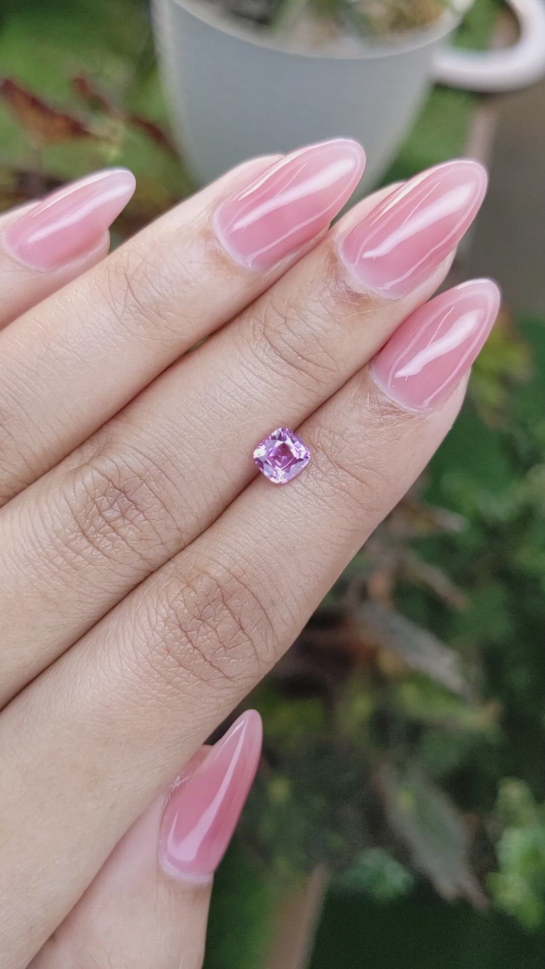 0.84 Ct. Purplish Pink Sapphire from Ceylon (Sri Lanka) Size Video