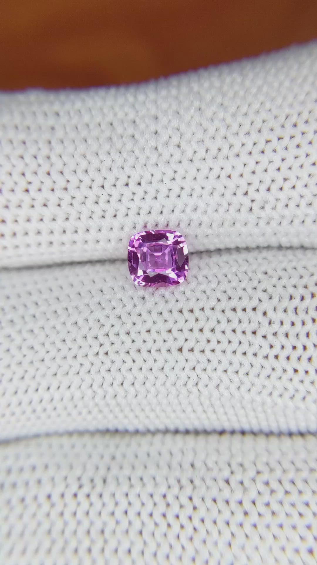0.84 Ct. Purplish Pink Sapphire from Ceylon (Sri Lanka) Size Video