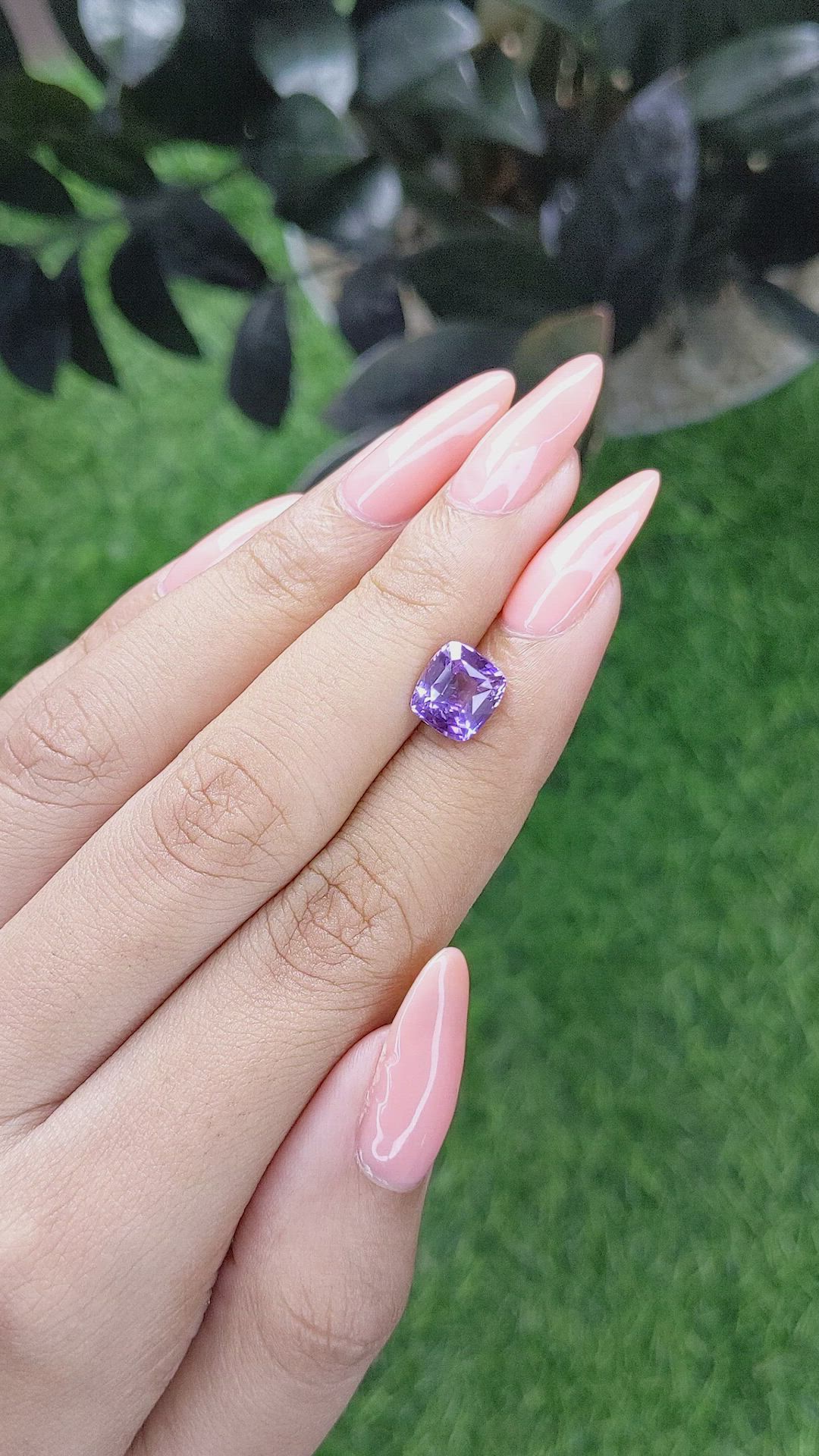 2.99 Ct. Bluish Purple Sapphire from Ceylon (Sri Lanka) Size Video