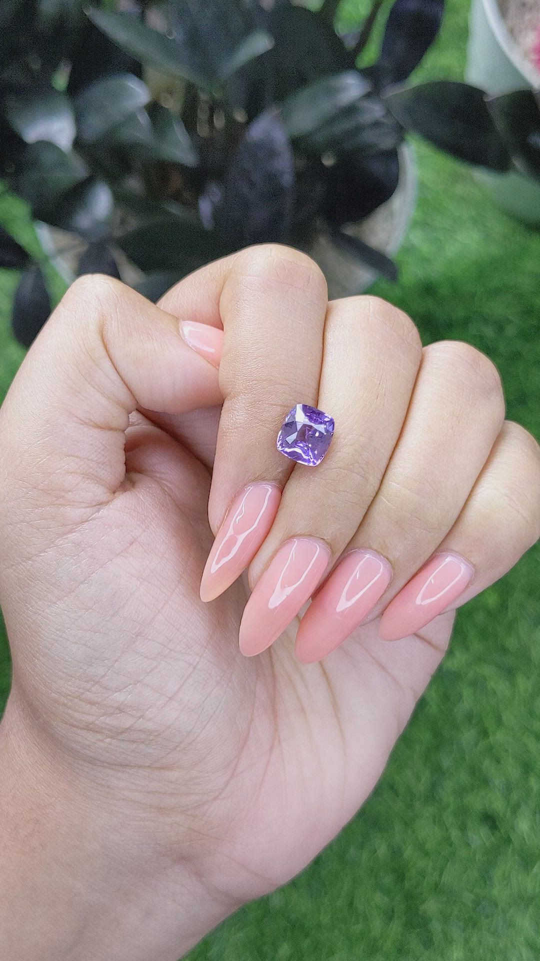 2.99 Ct. Bluish Purple Sapphire from Ceylon (Sri Lanka) Size Video