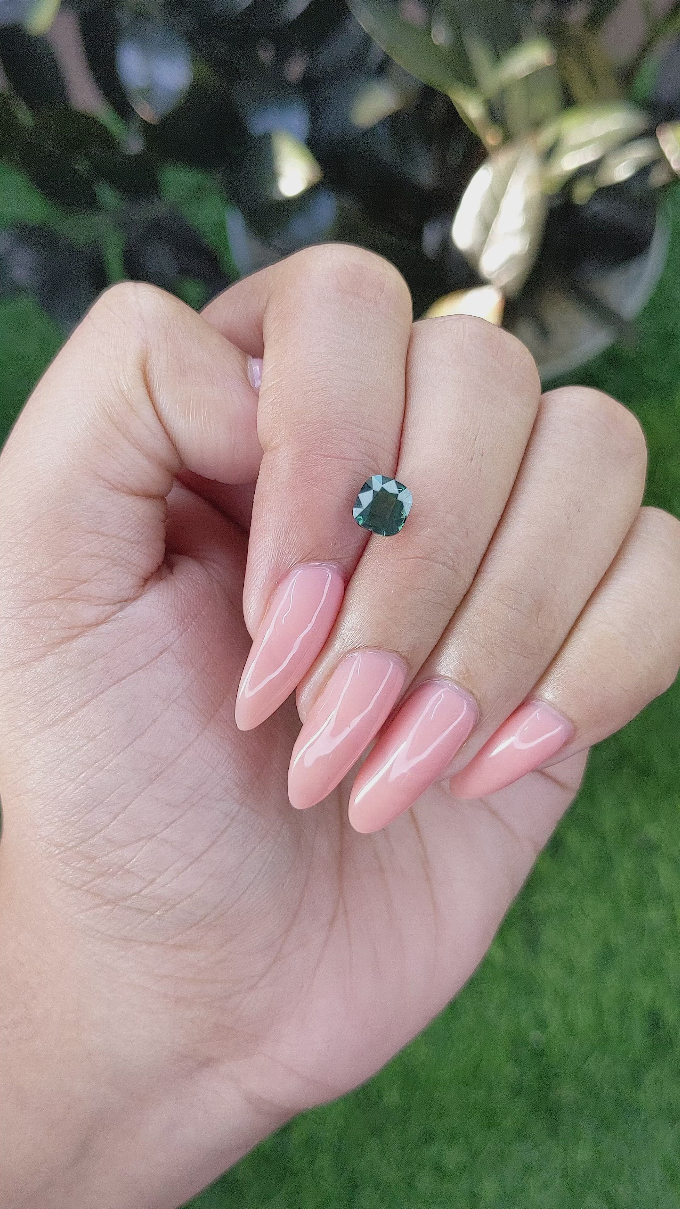 1.50 Ct. Bluish Green Sapphire from Madagascar Size Video