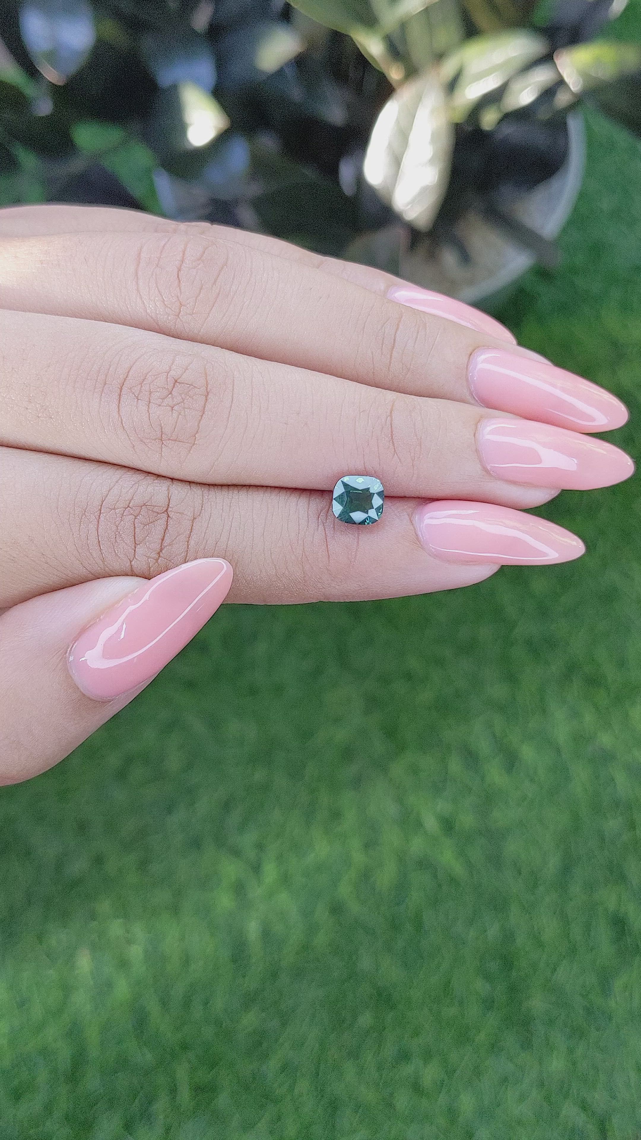 1.50 Ct. Bluish Green Sapphire from Madagascar Size Video