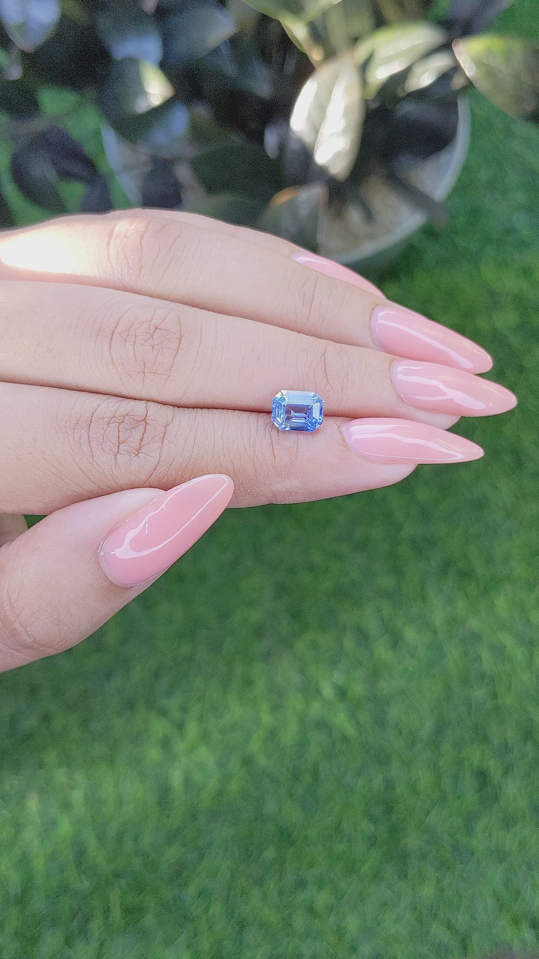 2.08 Ct. Blue Sapphire from Ceylon (Sri Lanka) Size Video