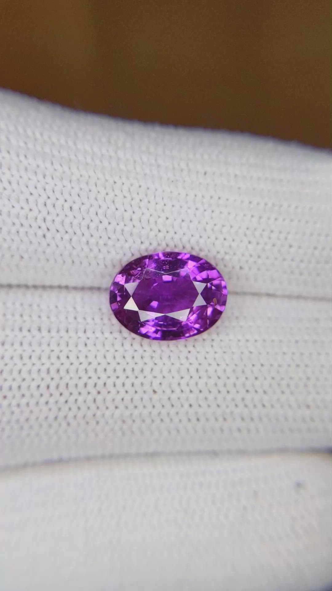 3.78 Ct. Purple Sapphire from Madagascar Size Video