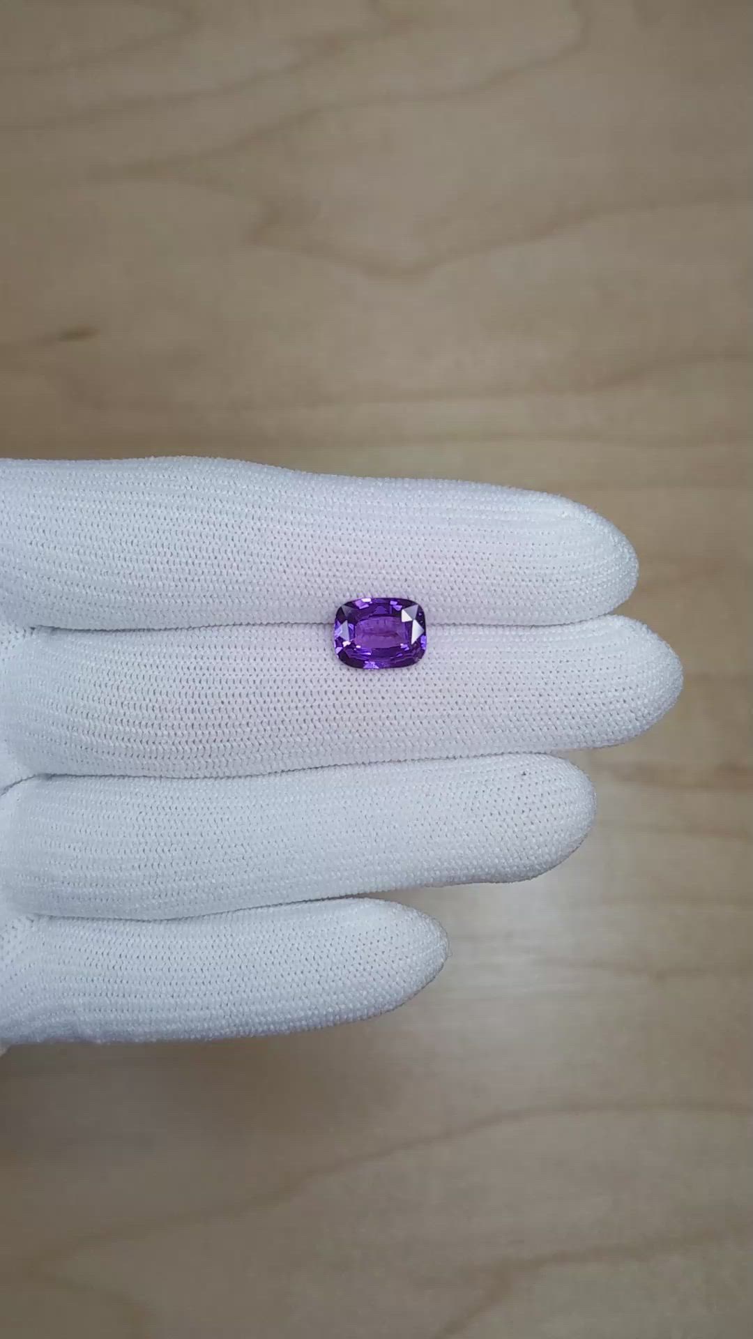 3.03 Ct. Purple Sapphire from Madagascar Size Video
