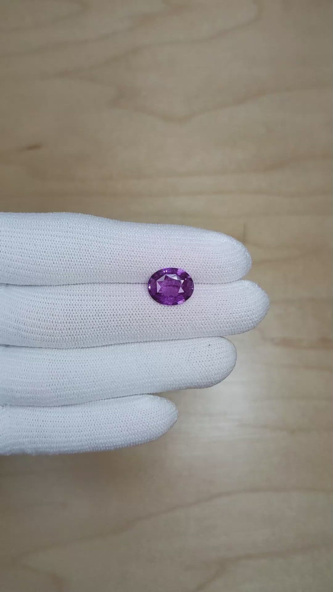 3.99 Ct. Purple Sapphire from Madagascar Size Video