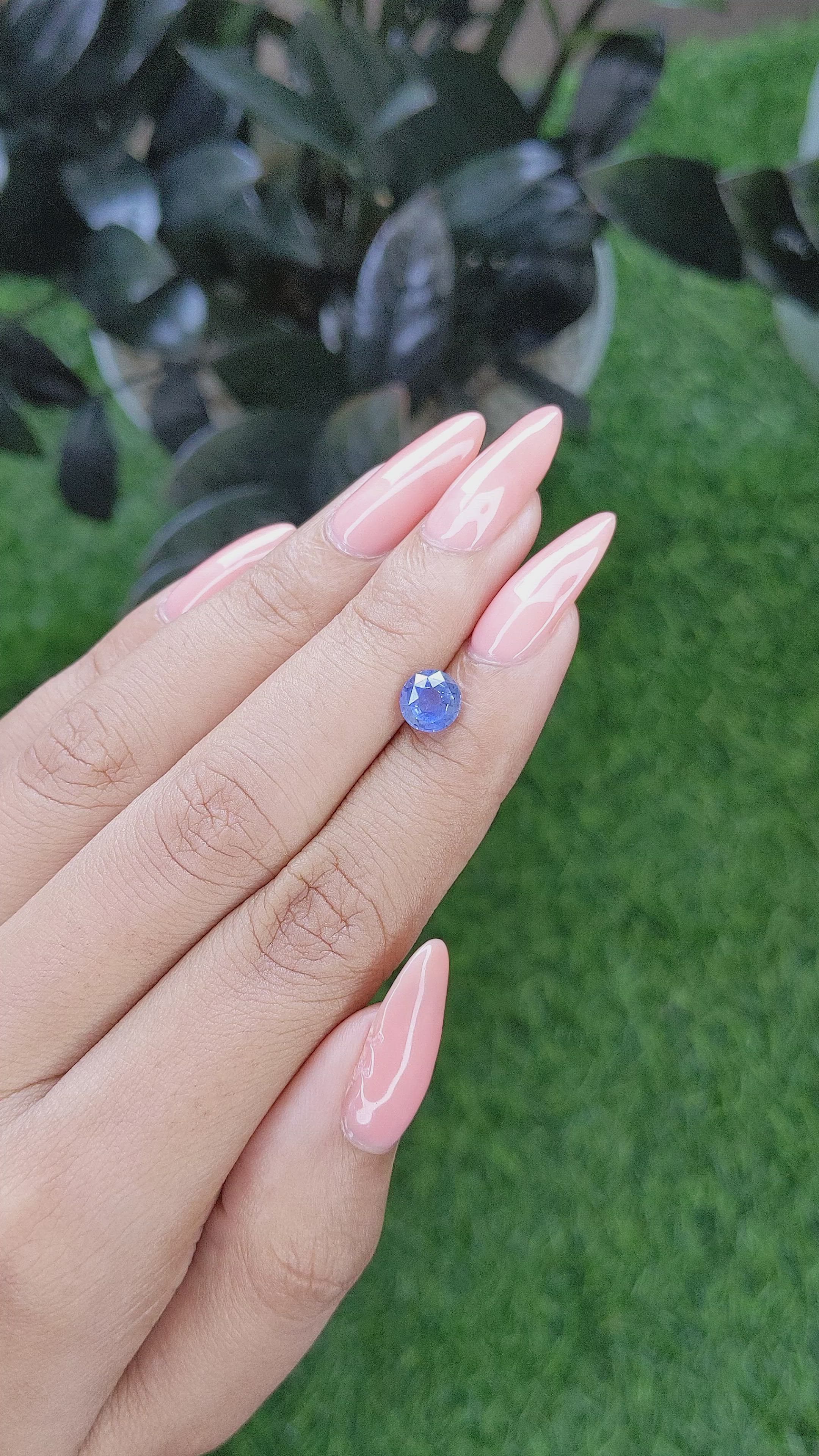 1.60 Ct. Blue Sapphire from Ceylon (Sri Lanka) Size Video