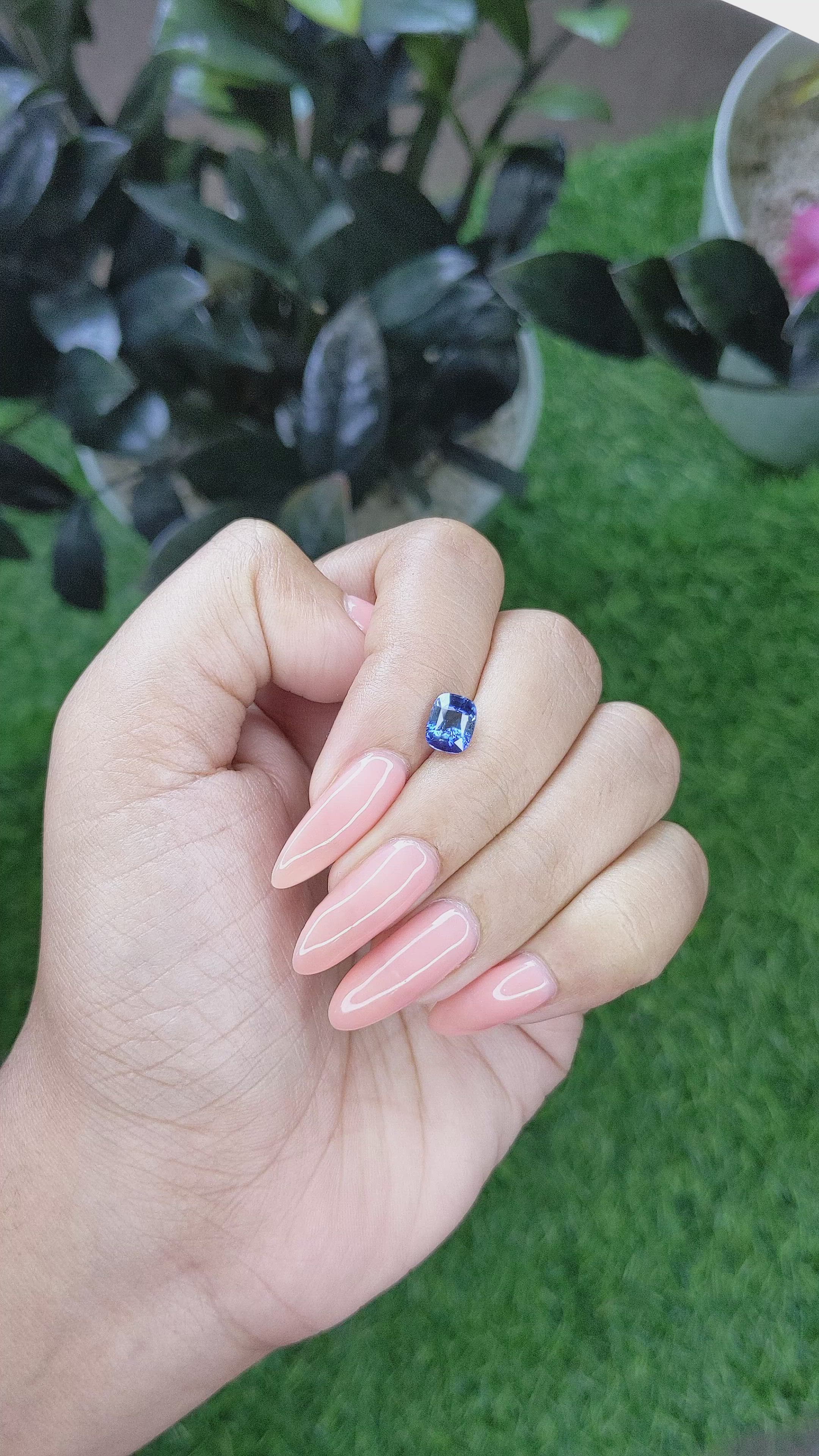 1.52 Ct. Blue Sapphire from Africa Size Video