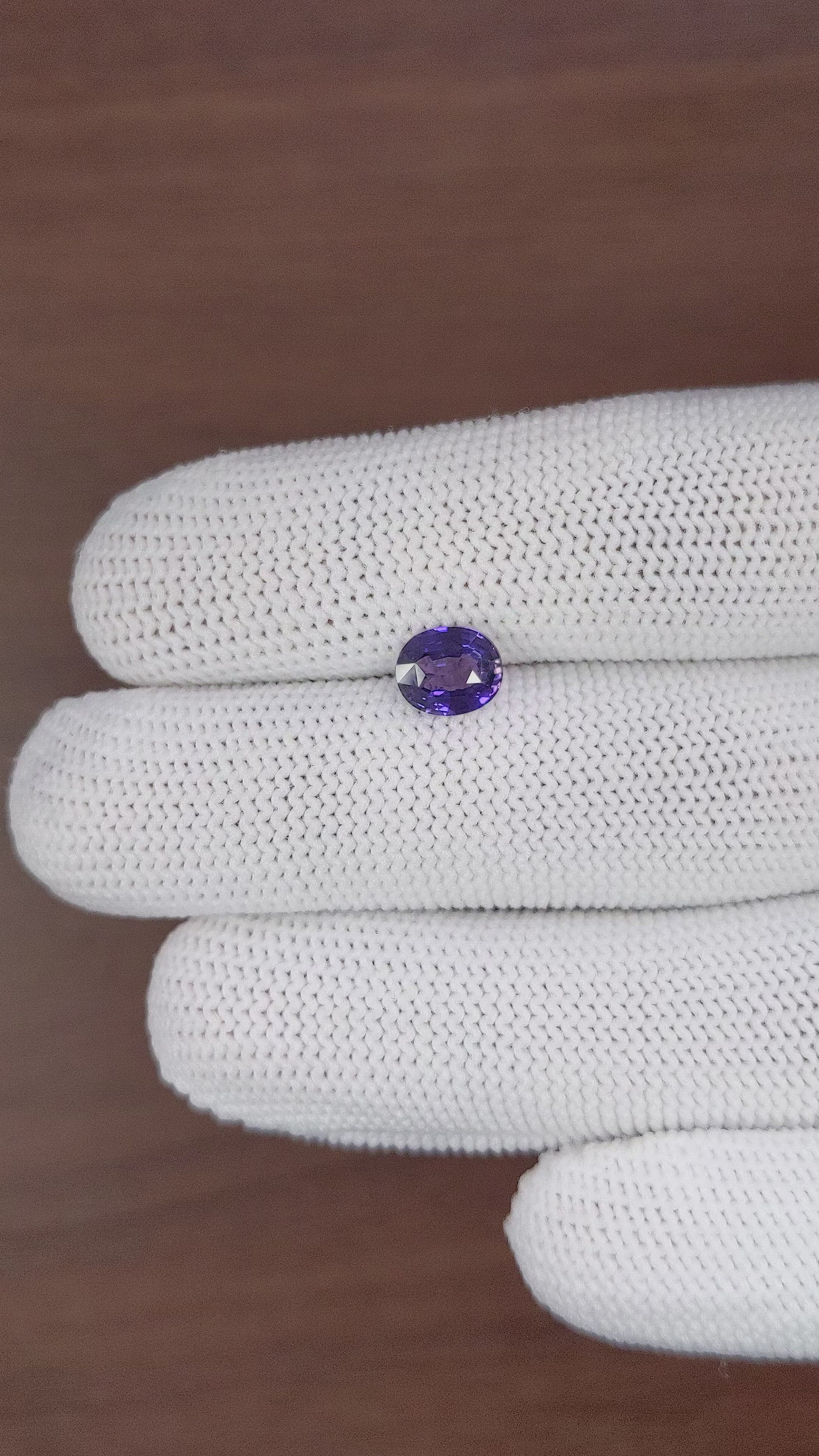 1.53 Ct. Bluish Purple Sapphire from Tanzania Size Video