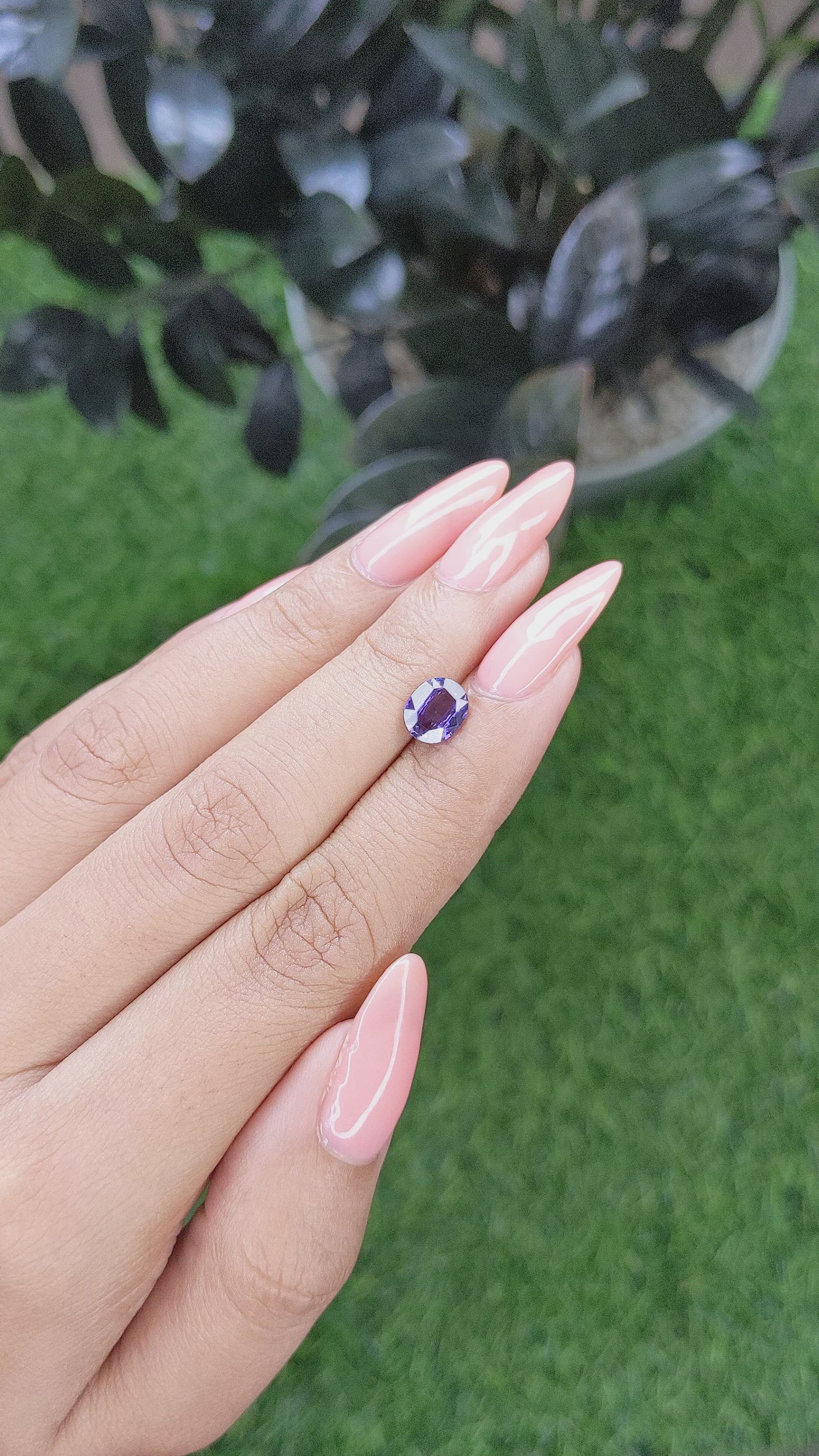 1.53 Ct. Bluish Purple Sapphire from Tanzania Size Video