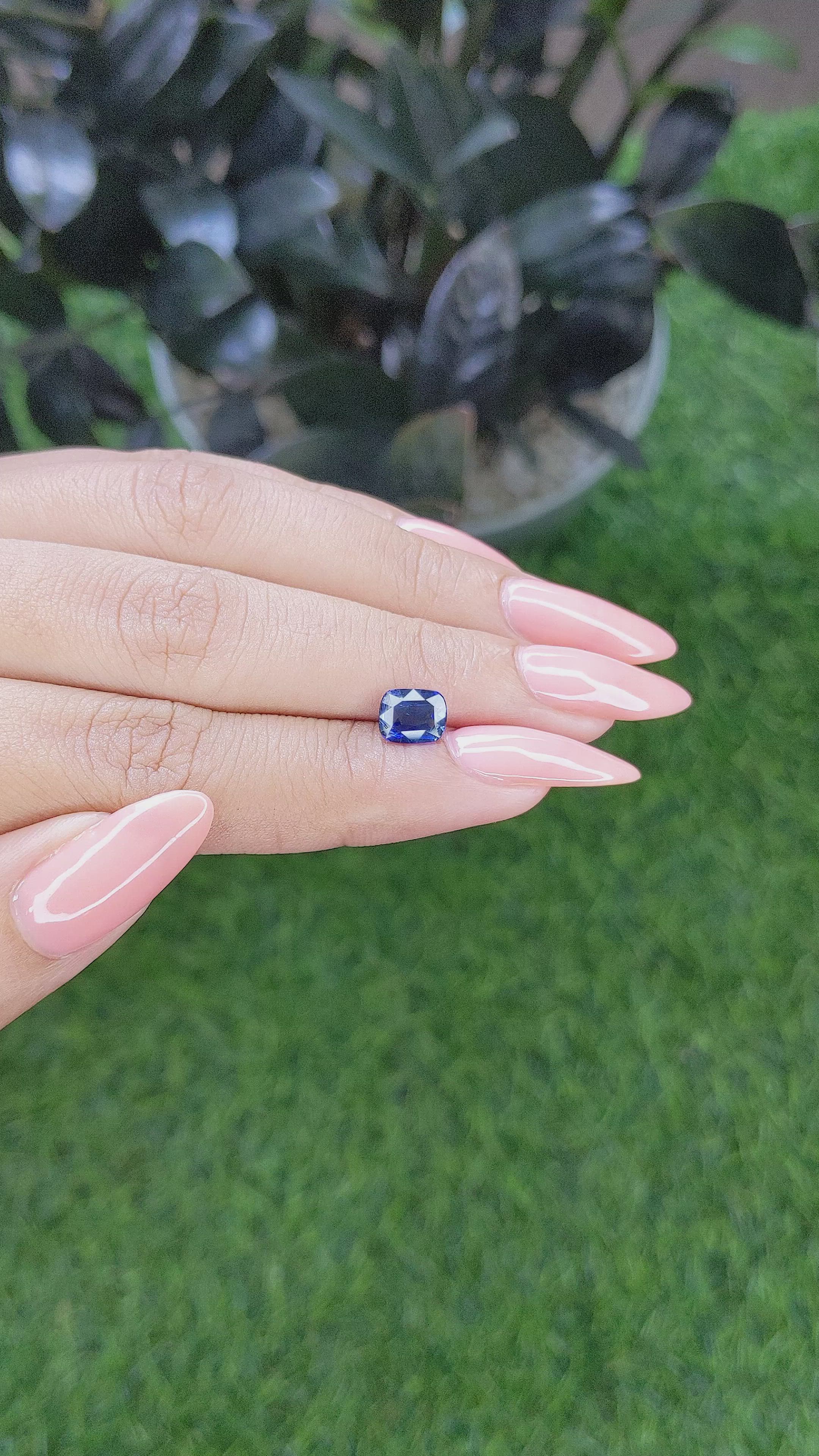 1.54 Ct. Blue Sapphire from Africa Size Video