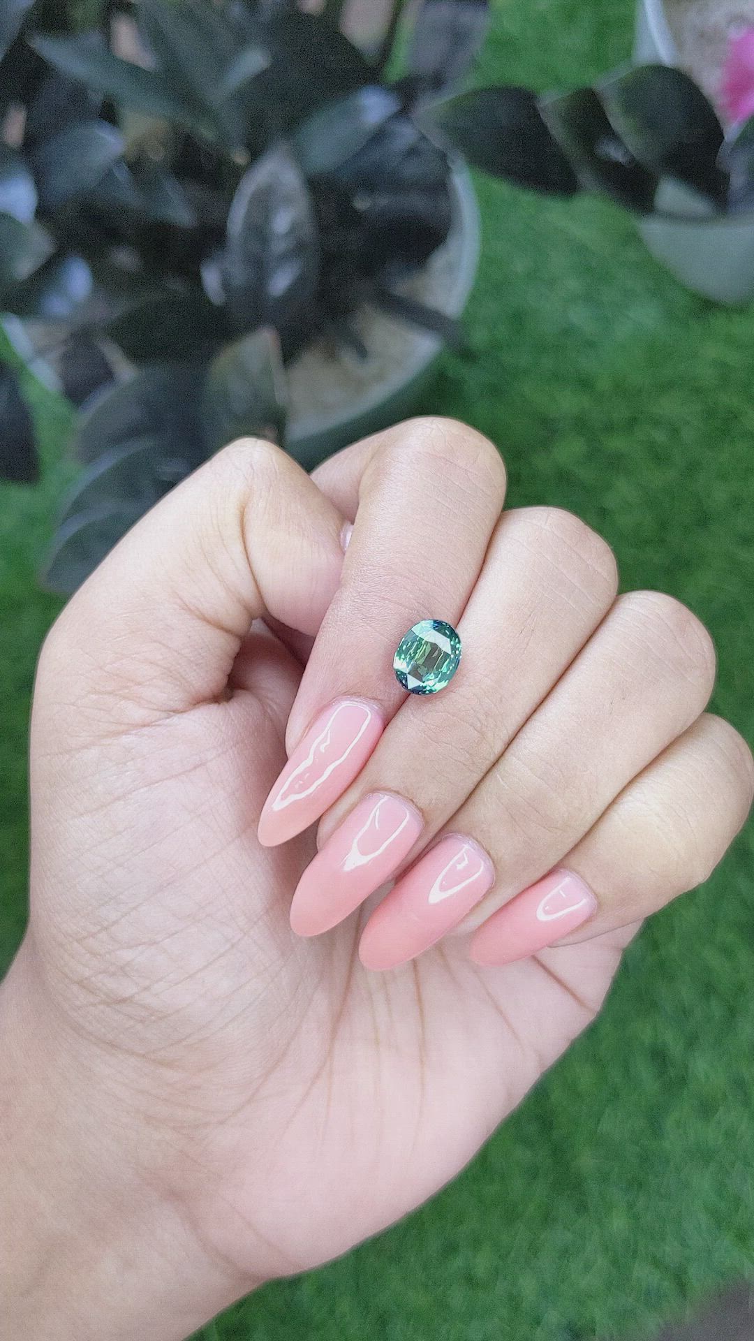 2.51 Ct. Bluish Green Sapphire from Africa Size Video