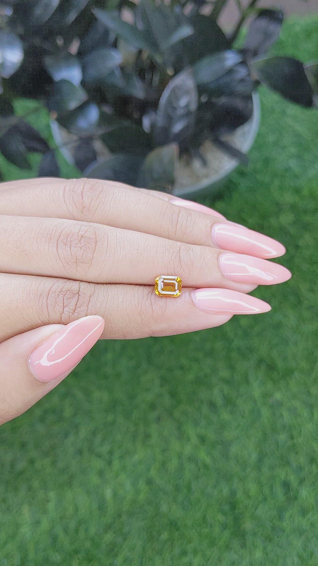 1.53 Ct. Orangish Yellow Sapphire from Africa Size Video